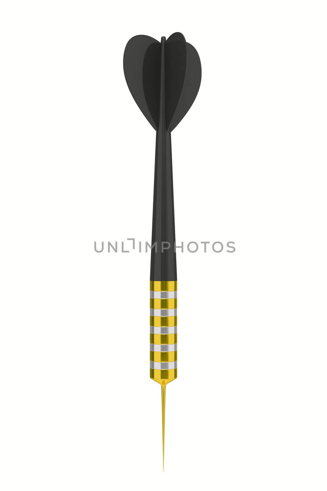 Dart on a white background. Isolated 3D image