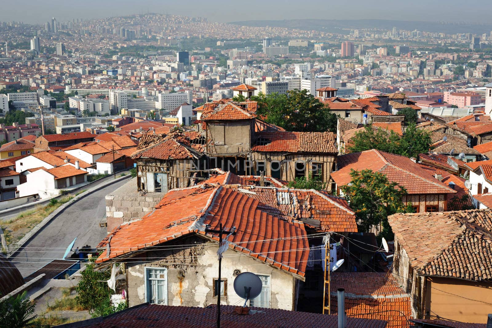 Old and new city of Ankara, capital of Turkey