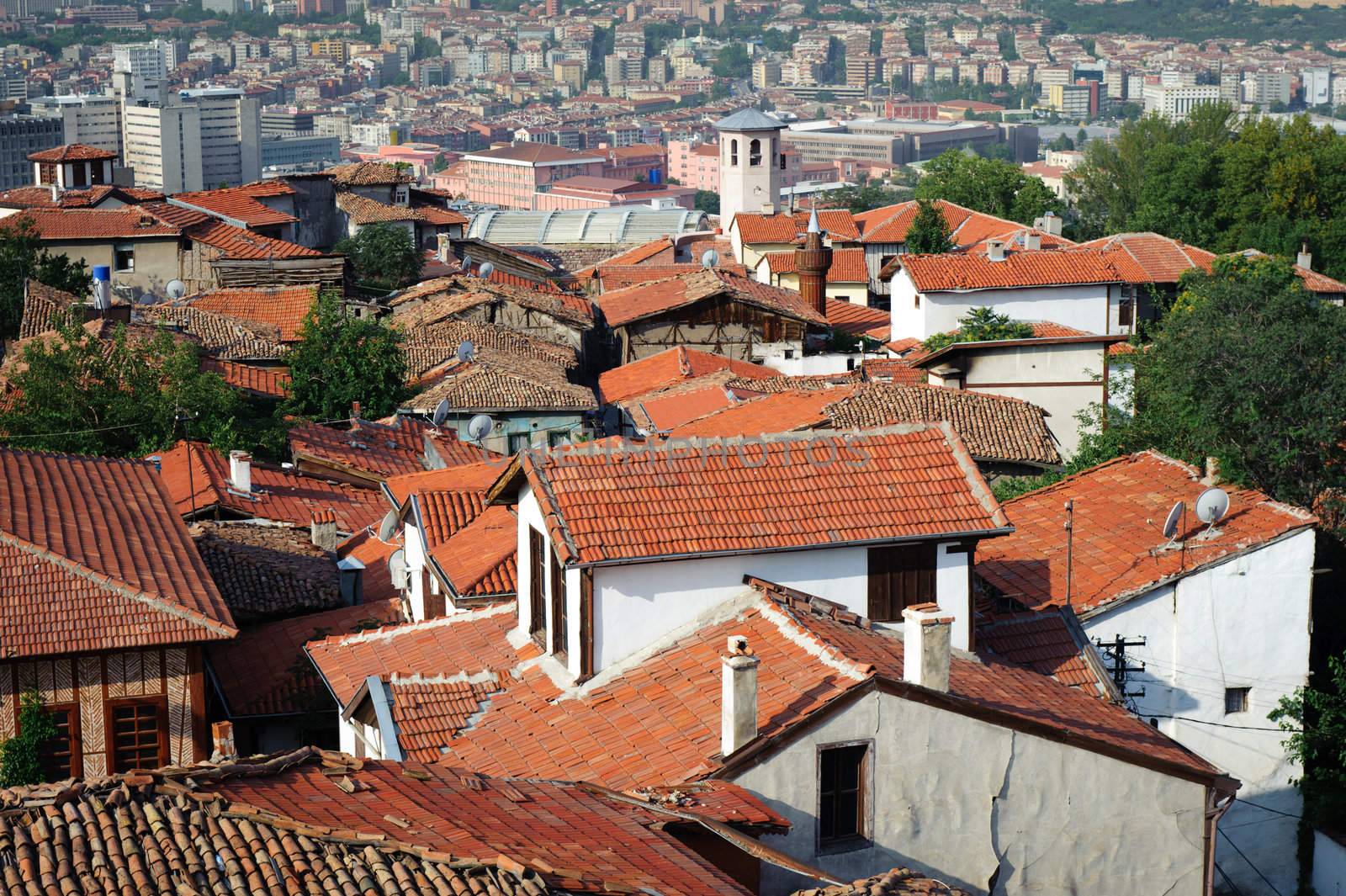 Roofs of old Ankara, capital of Turkey