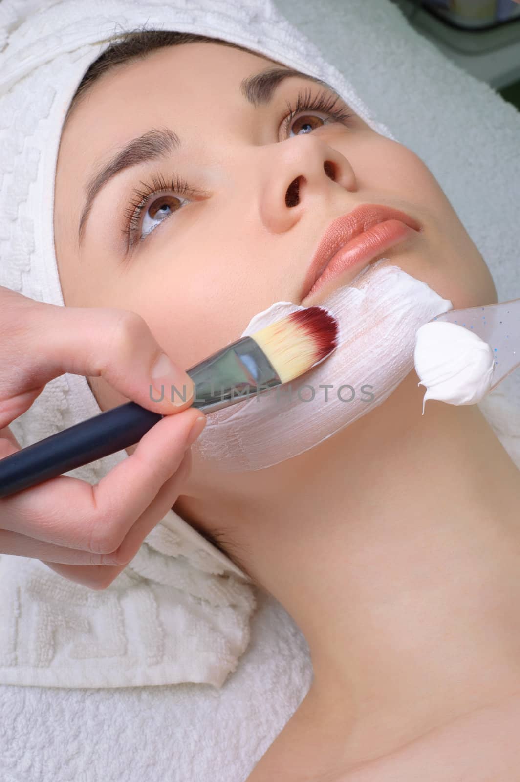 beauty salon series. facial mask applying by starush