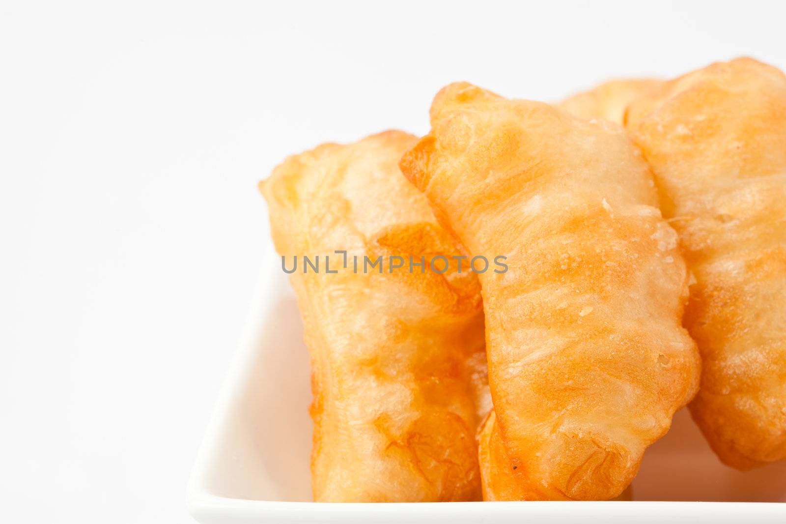 fried bread stick  isolated on white background