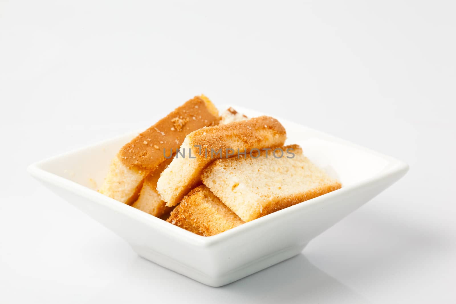 Crispy bread  isolated on a white background