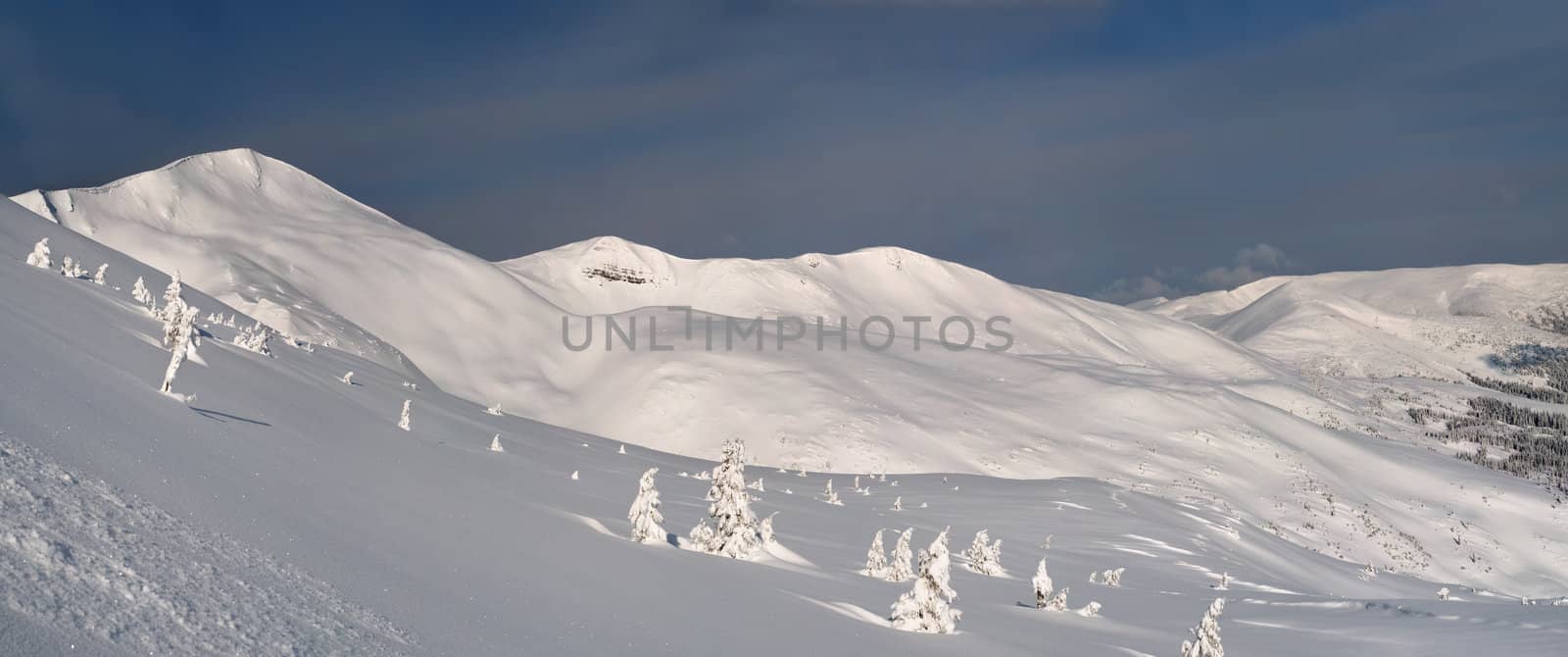 Beautiful winter landscape in the  mountains by andrew_mayovskyy