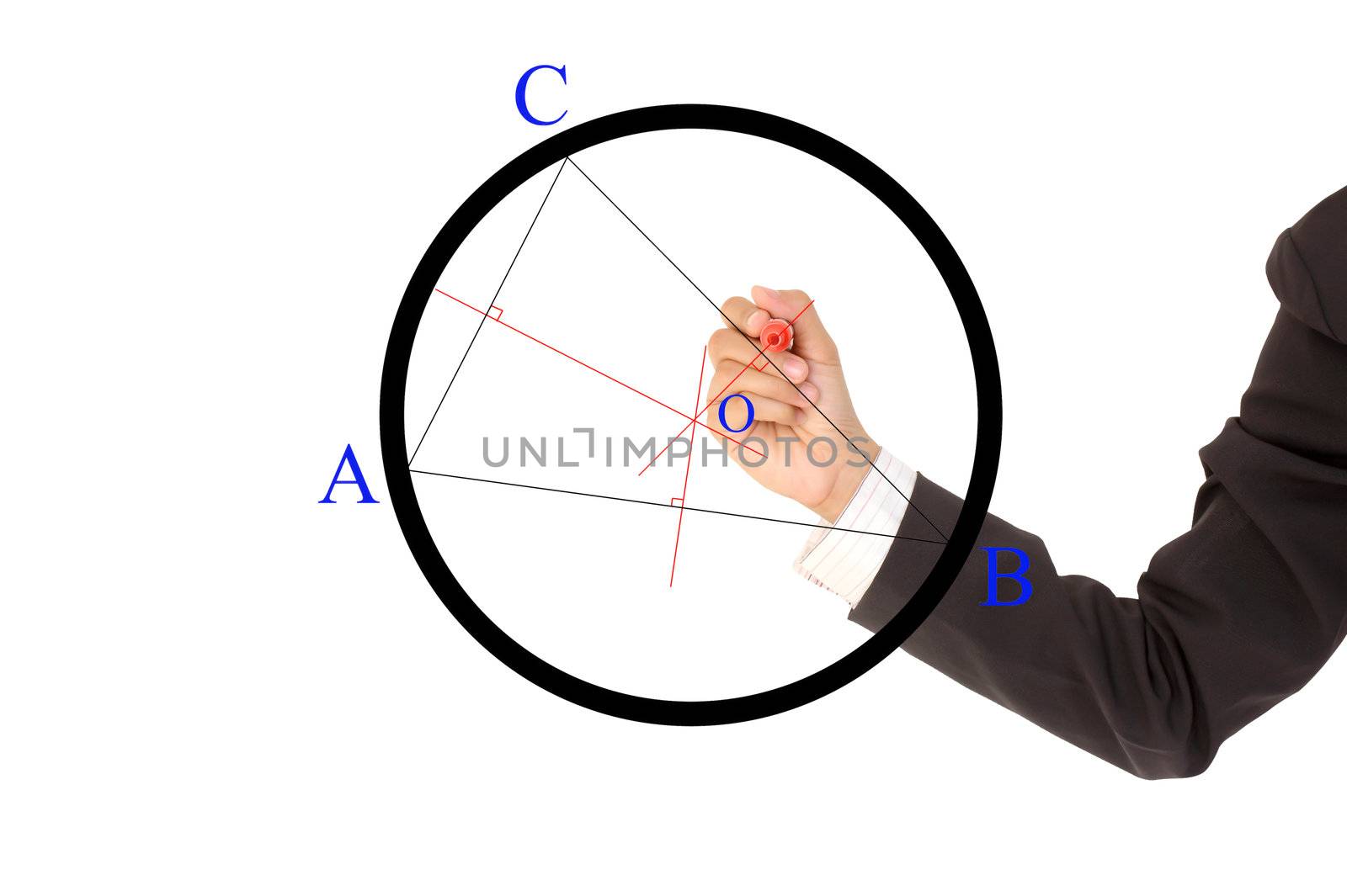 Businessman hand drawing chart