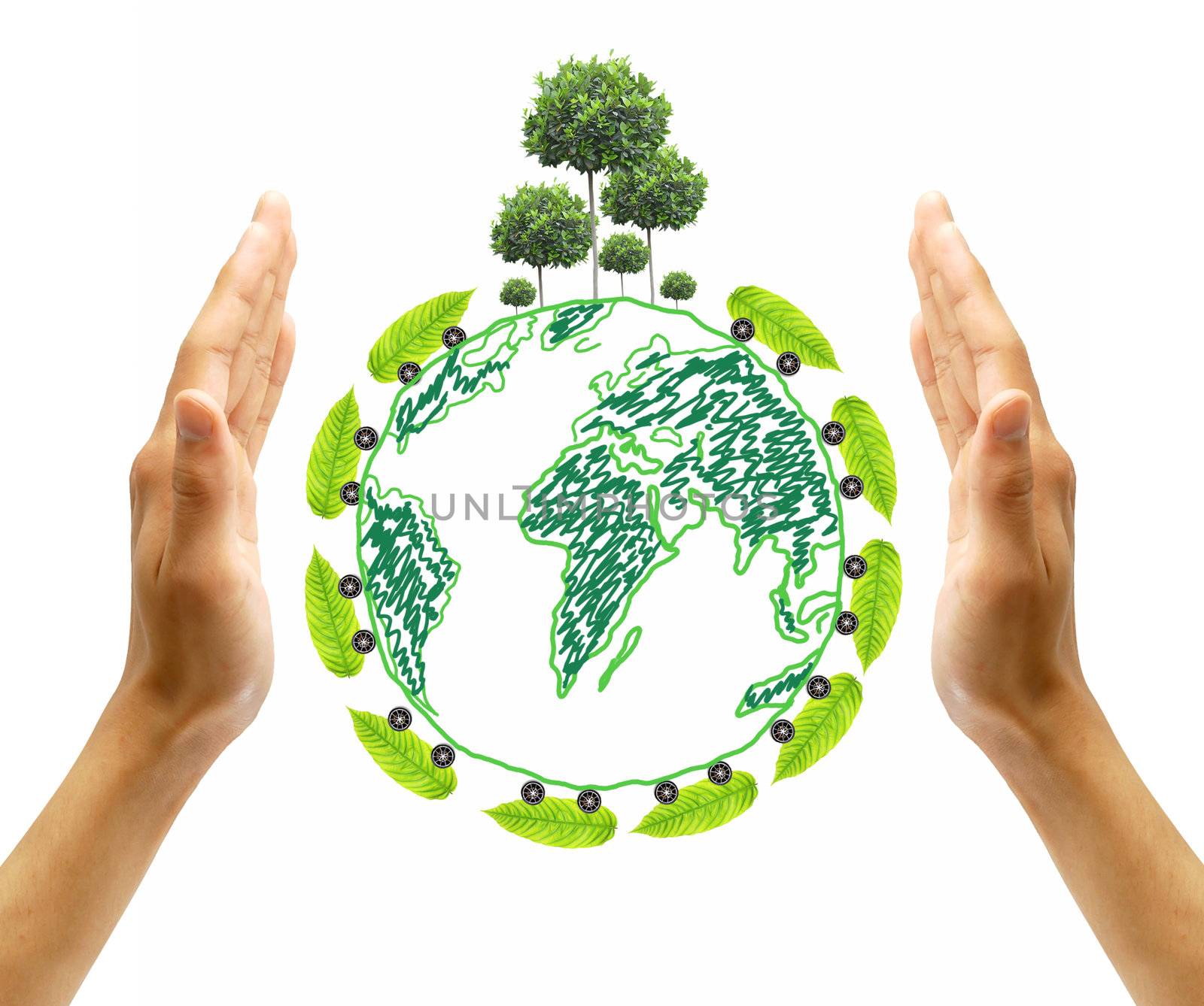 save the planet image composition with the earth