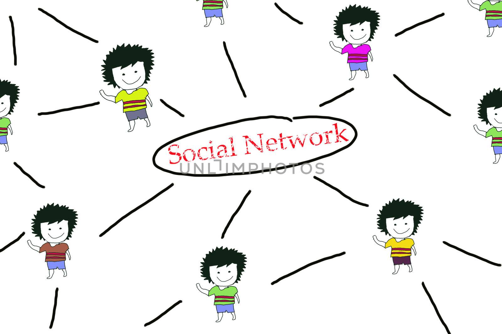 People Sketching Network, concept of Personal Relation  by rufous