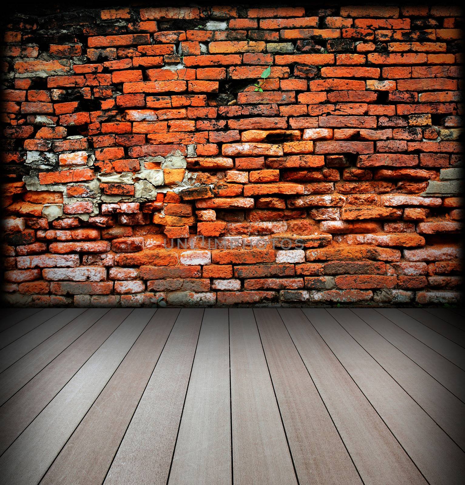 old interior with brick wall 
 by rufous