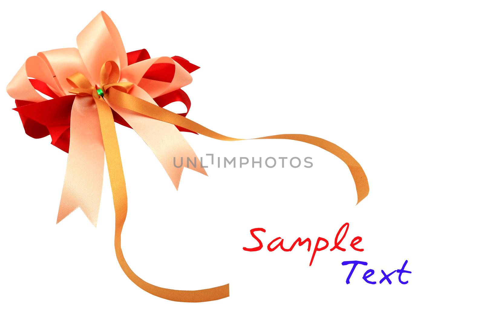   ribbon with bow on white by rufous