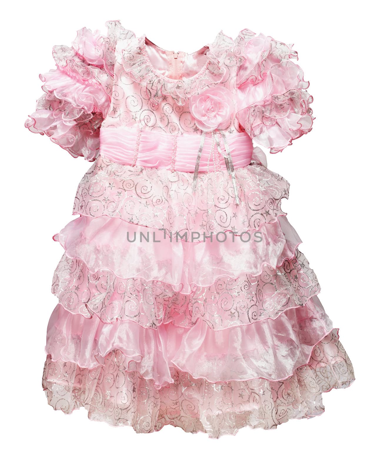 Pink dress small size on white by pzaxe