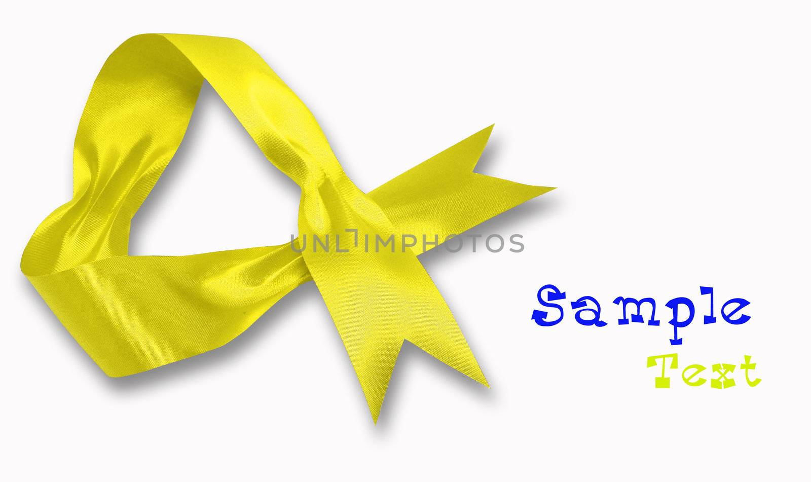 yellow ribbon with bow on a white background 
 by rufous