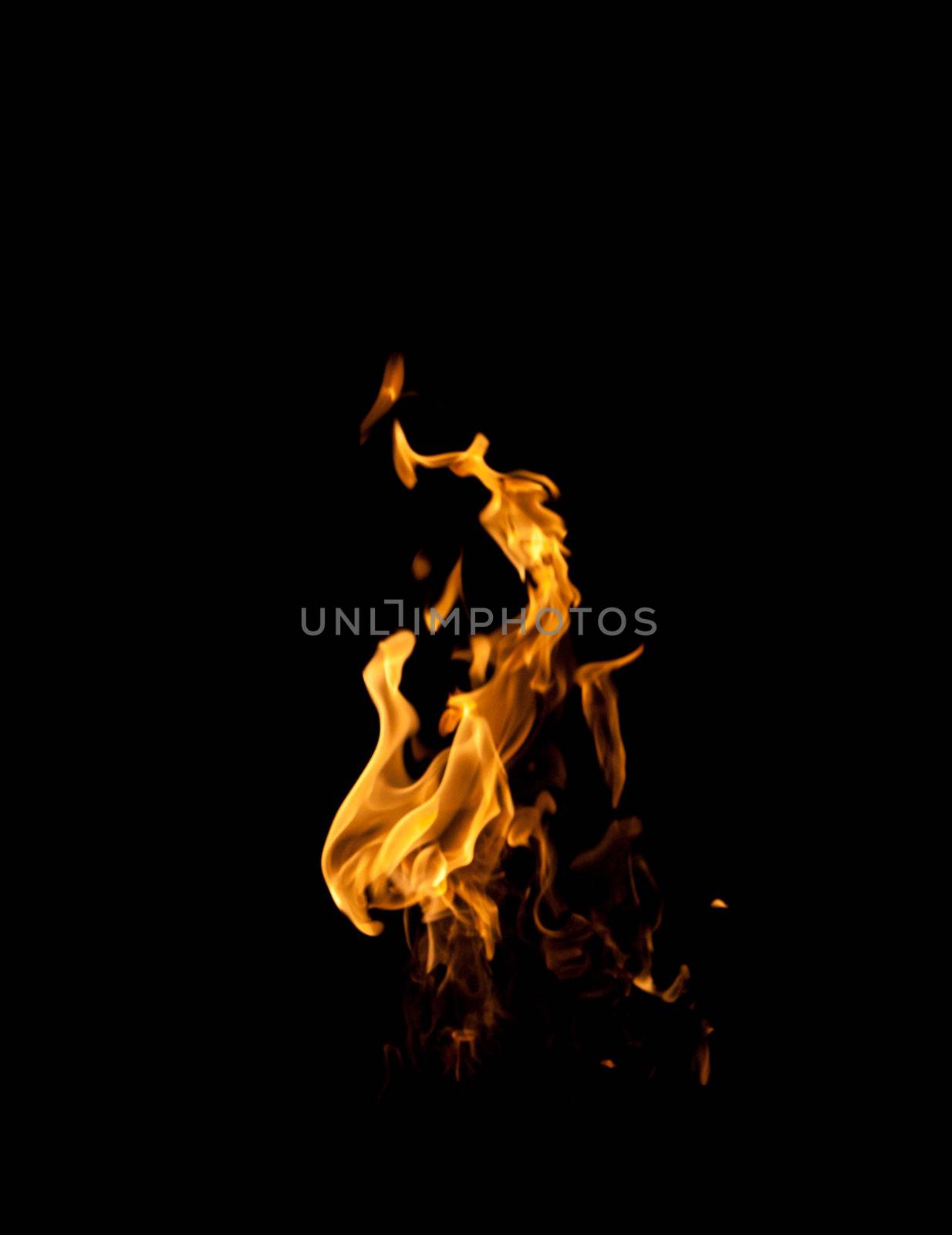 fire series: high flame over dark background