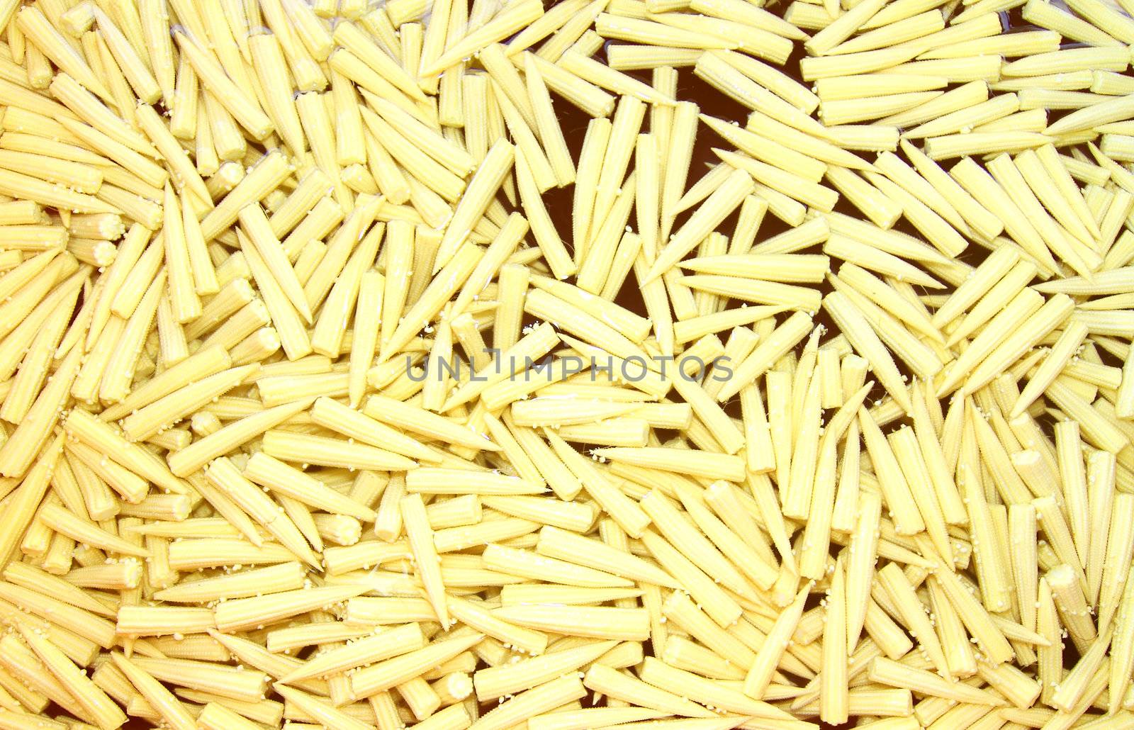 Baby corn cobs arranged as a background 
 by rufous