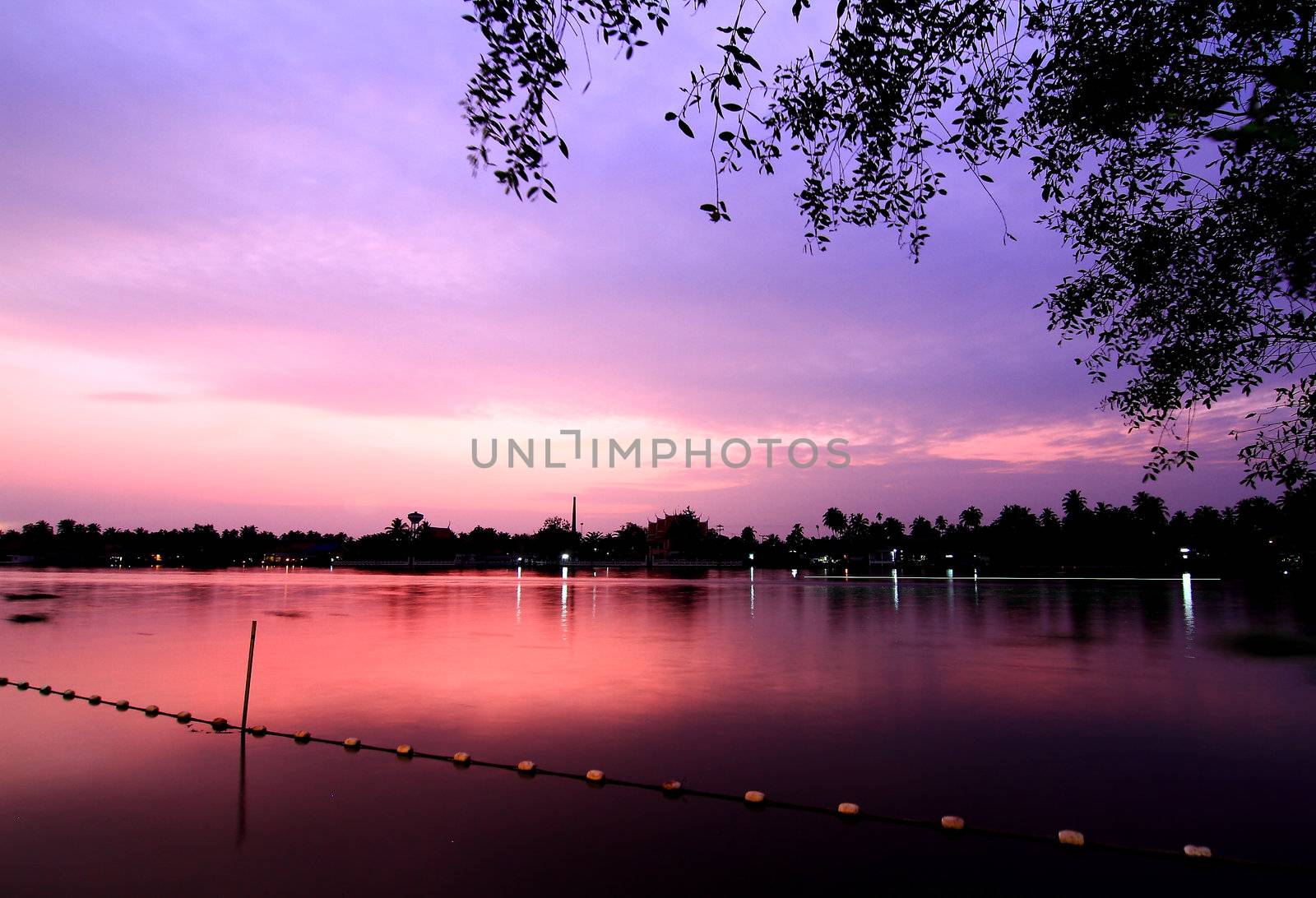 Beautiful sunset by the river