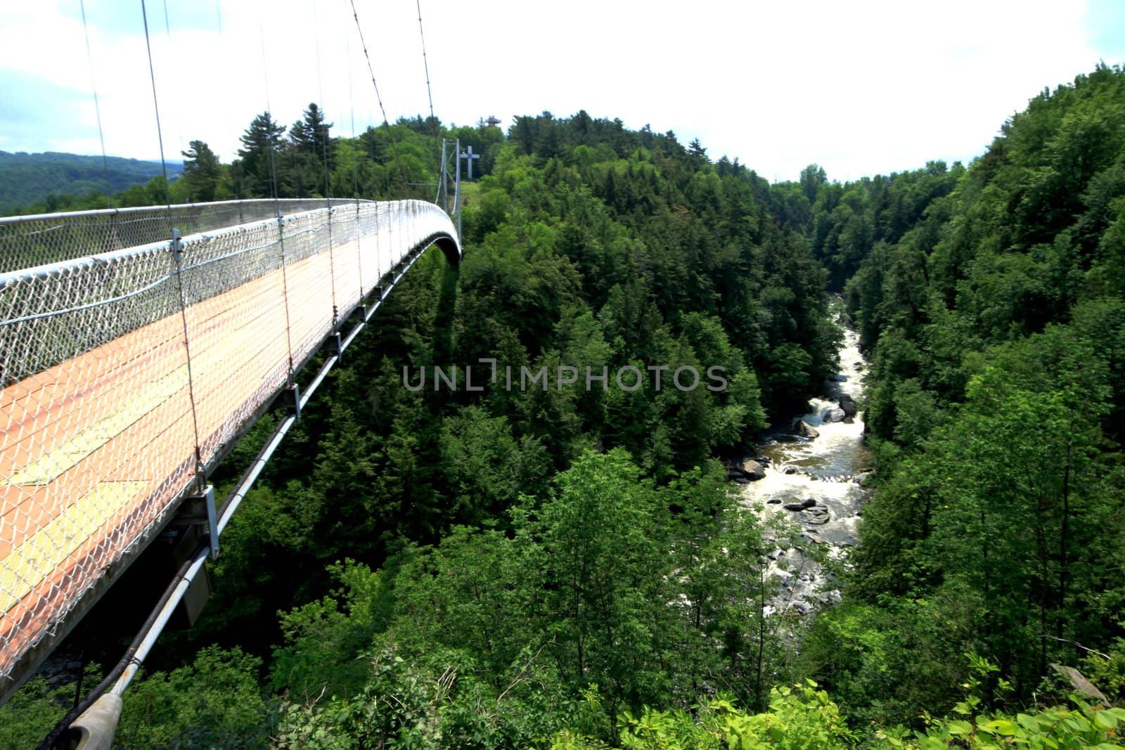 Longest suspended pedestrian bridge over  a river
