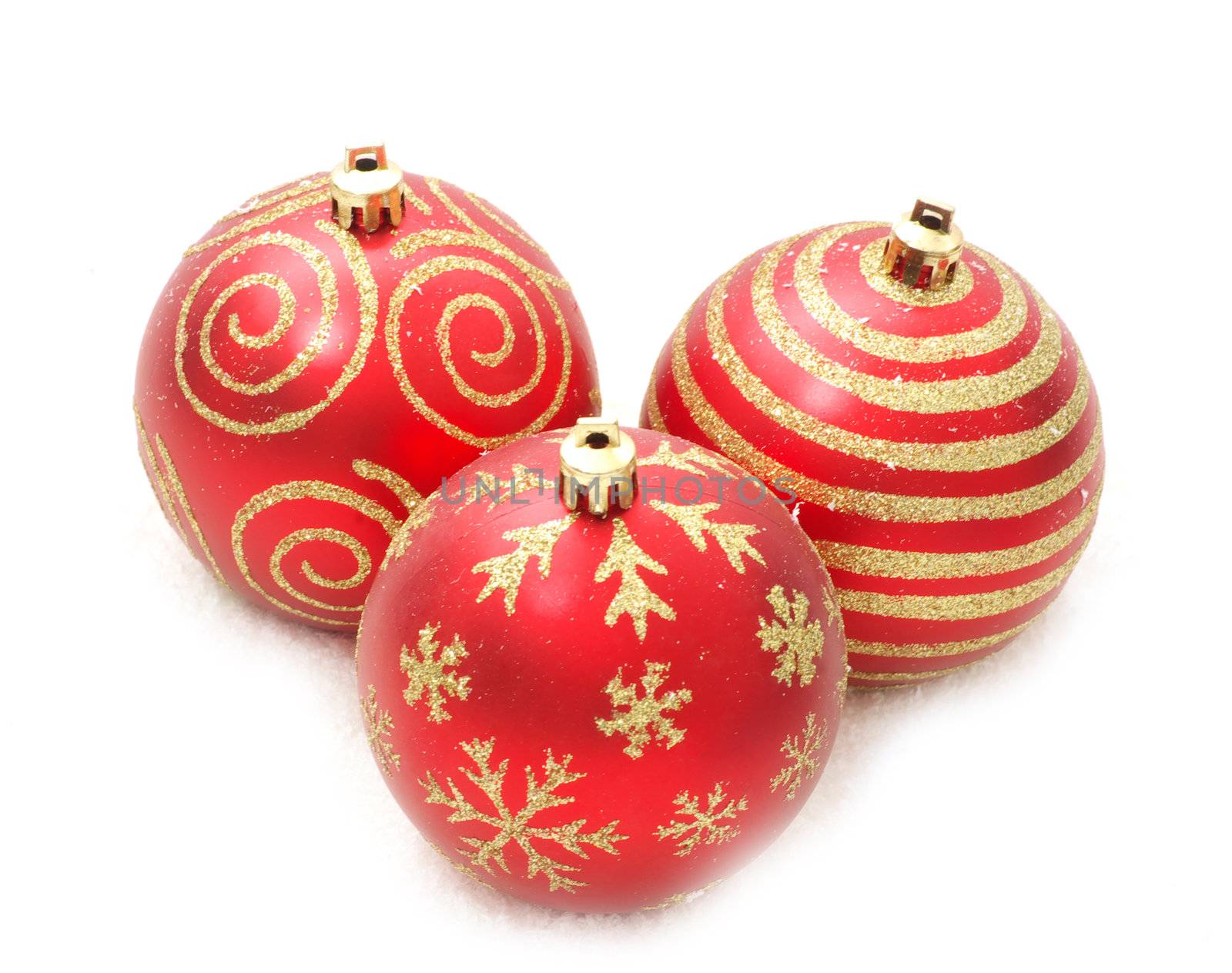 Christmas balls isolated on the white background