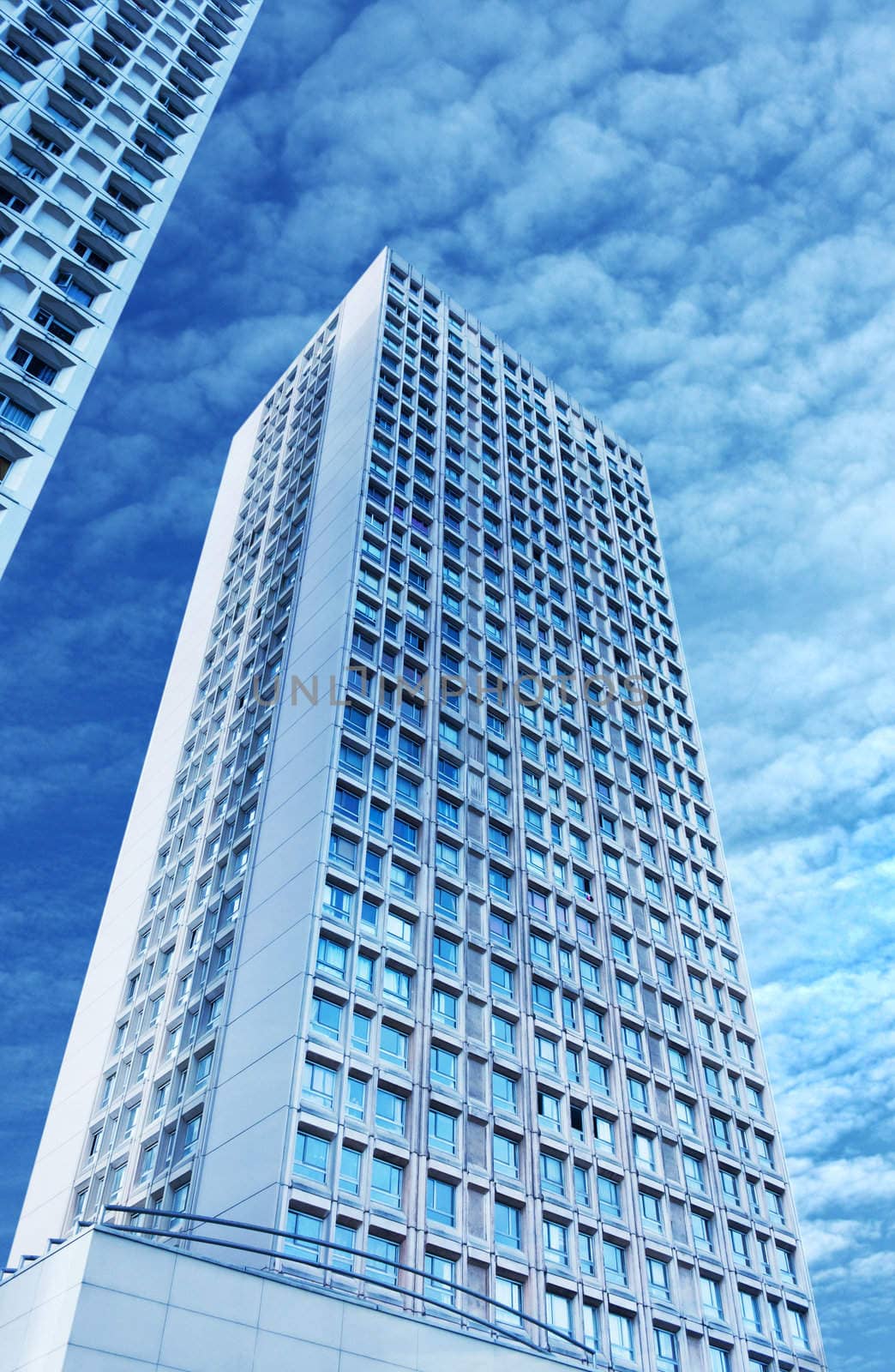 Towers on a background of blue sky