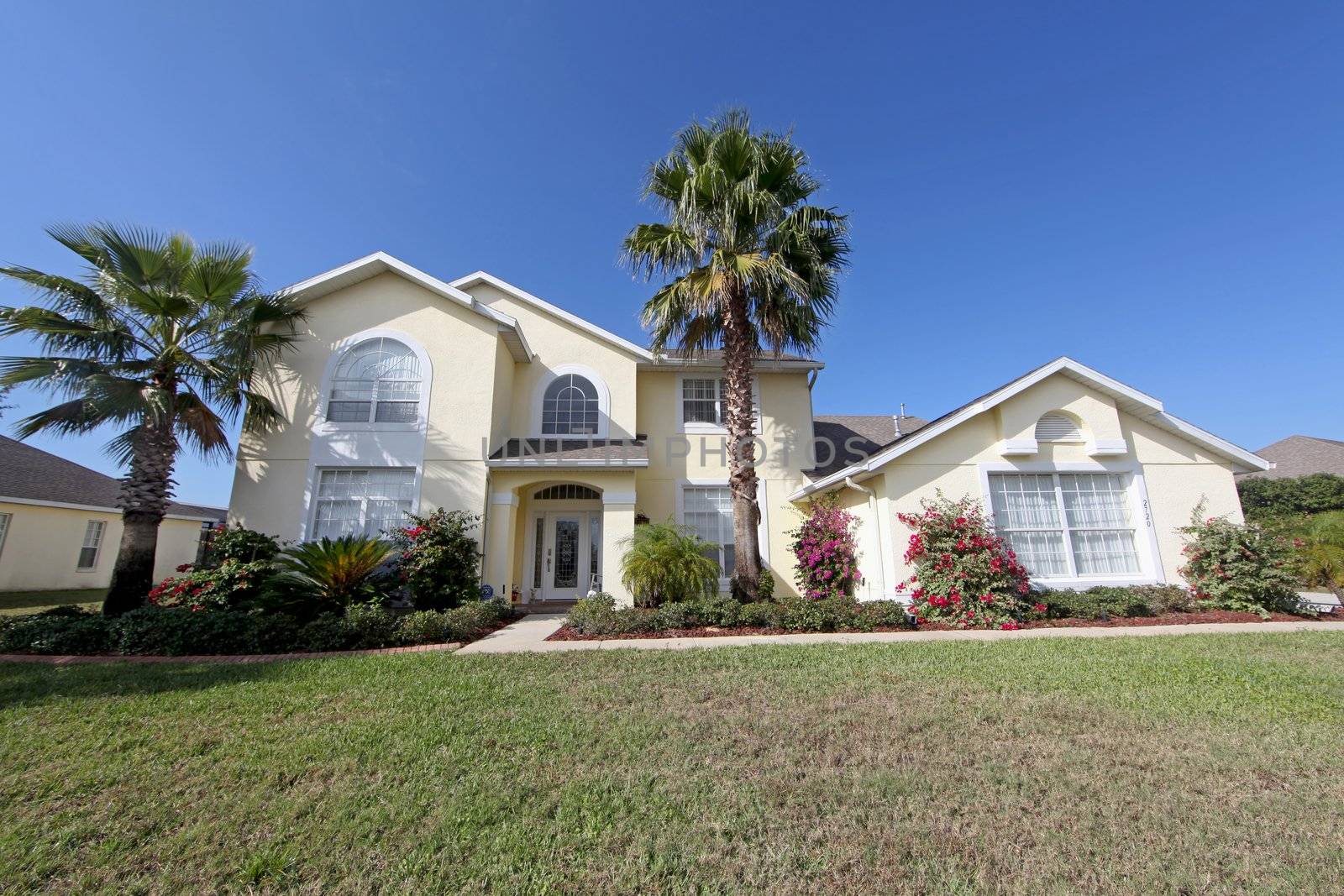 A Front Exterior of a Large Florida Home