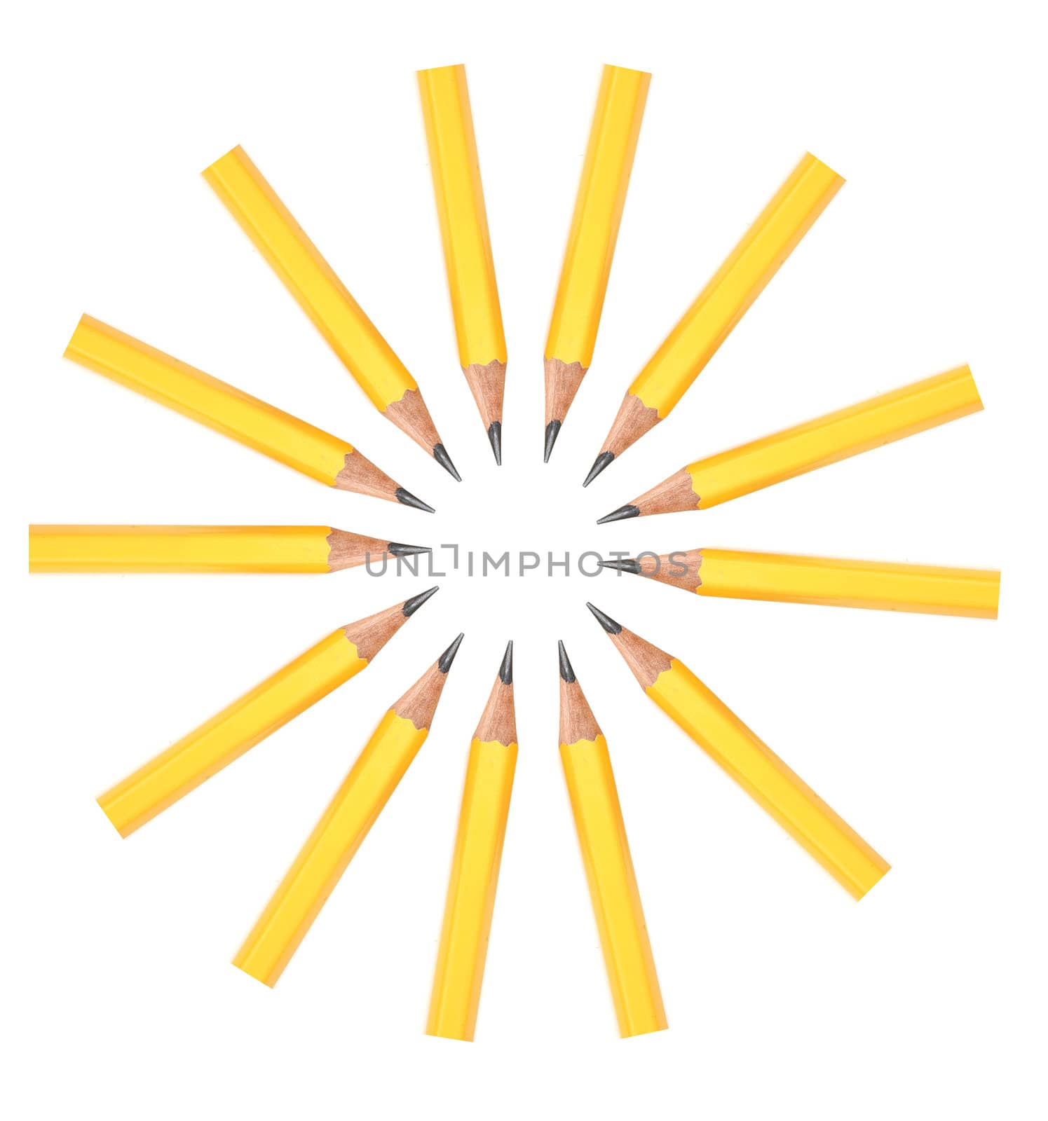 Pencils isolated on a white background