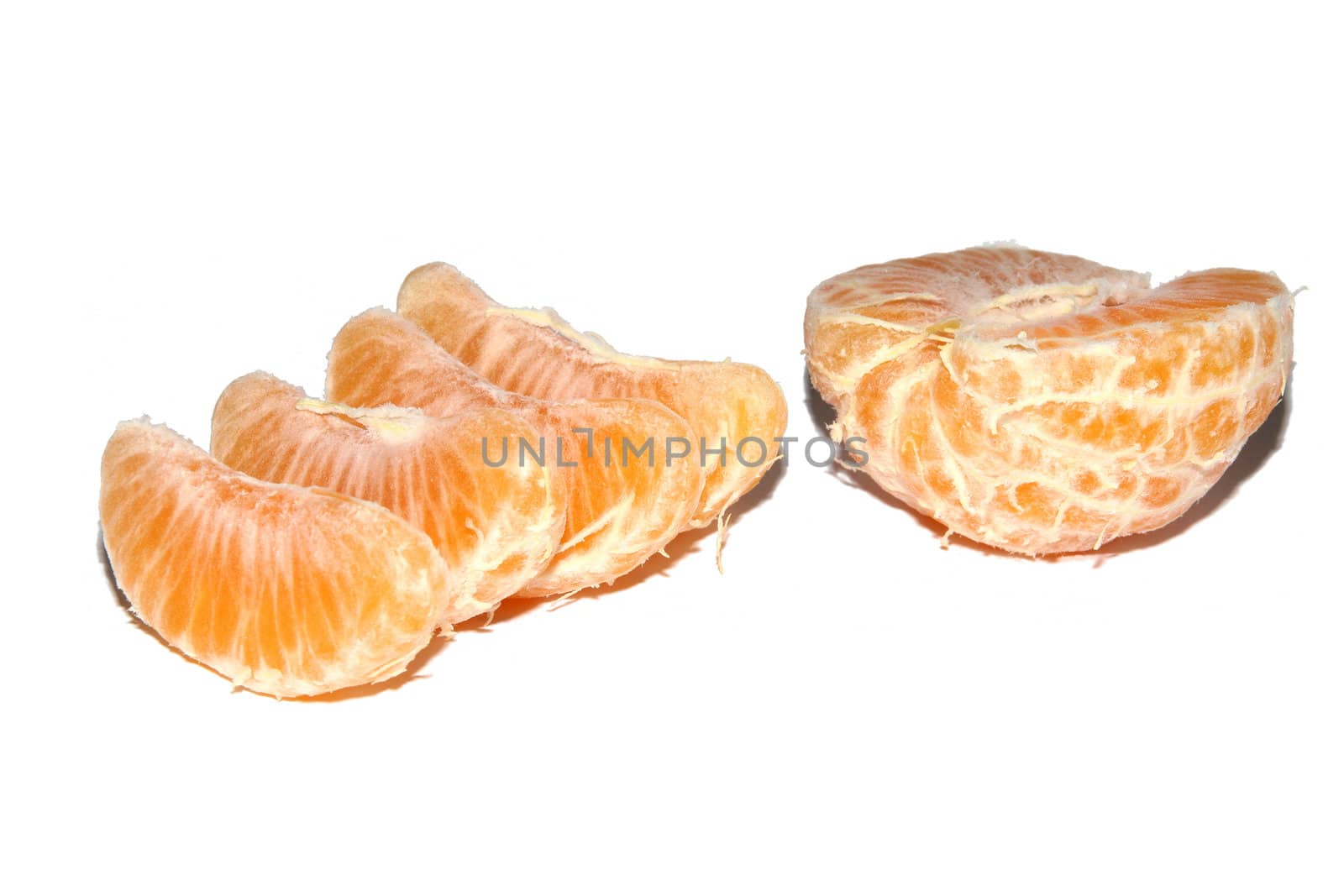 Orange peeled and cut up