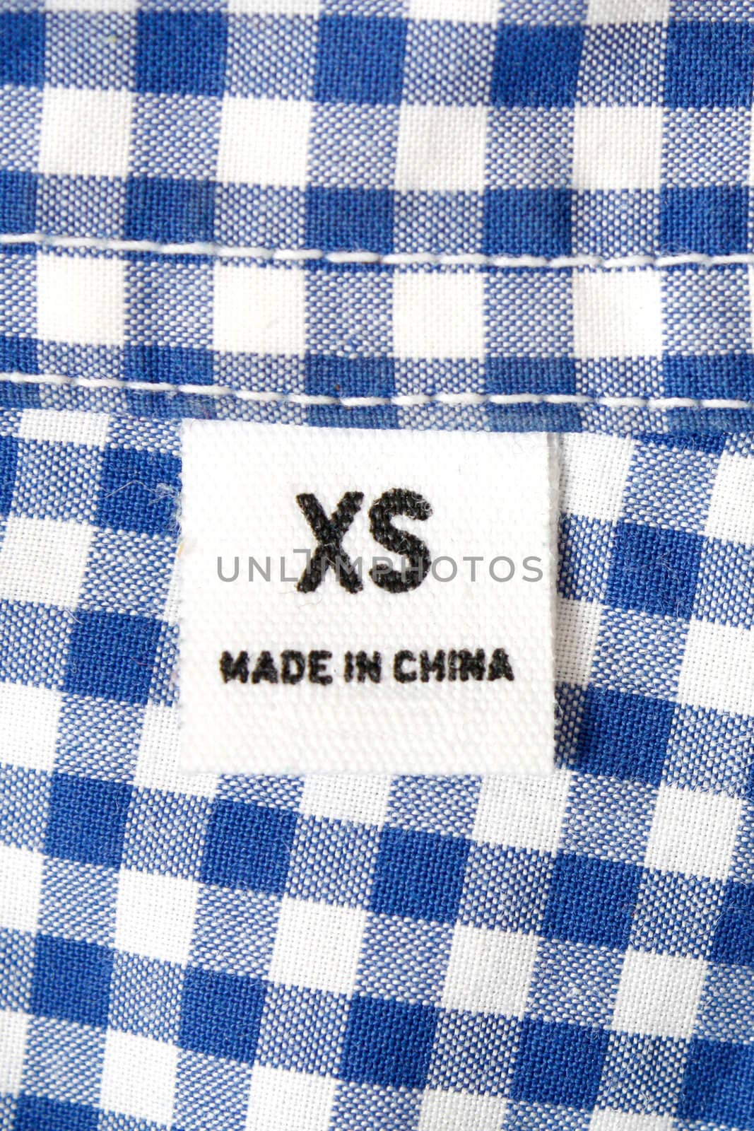 An extra small label on a shirt