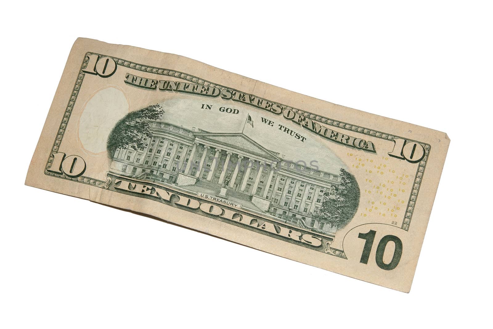 A ten U.S. Dollar bill 