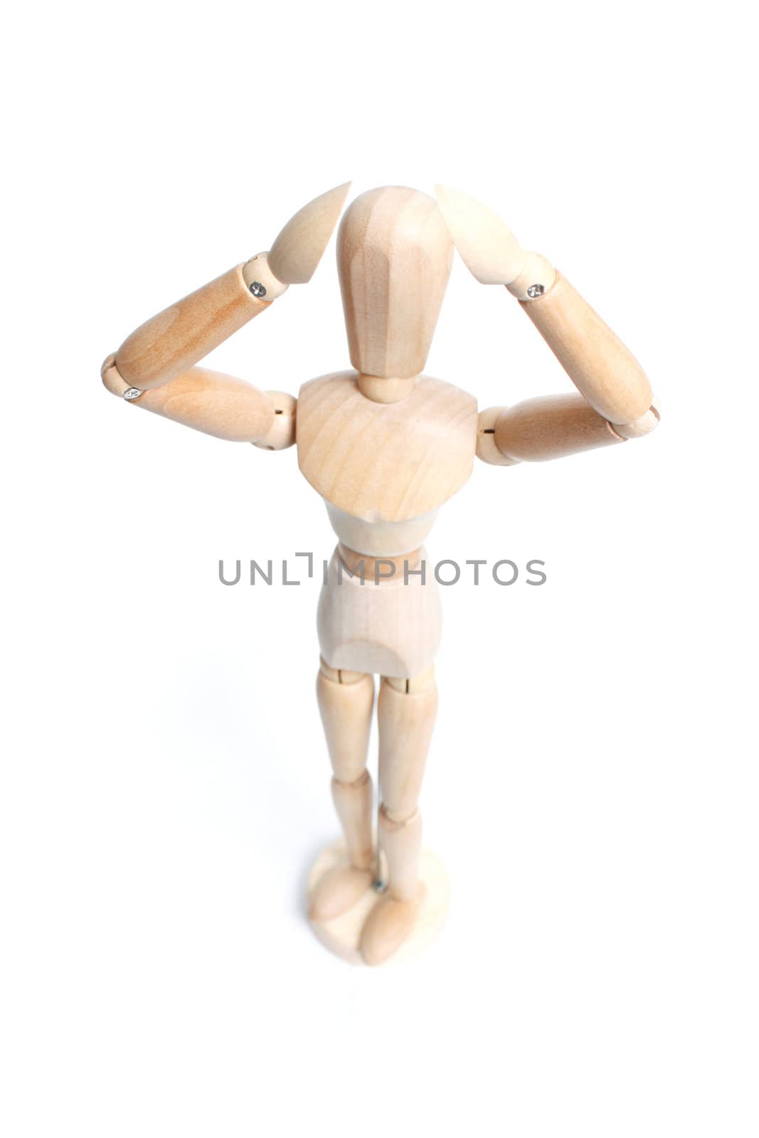 An artist mannequin isolated on a white background