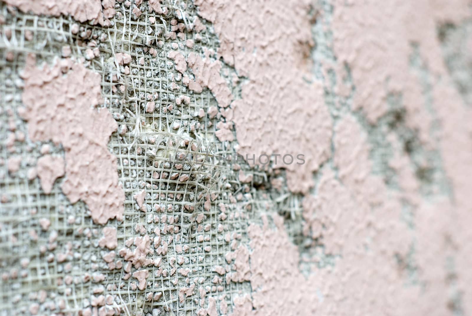 Closeup view of shabby stucco