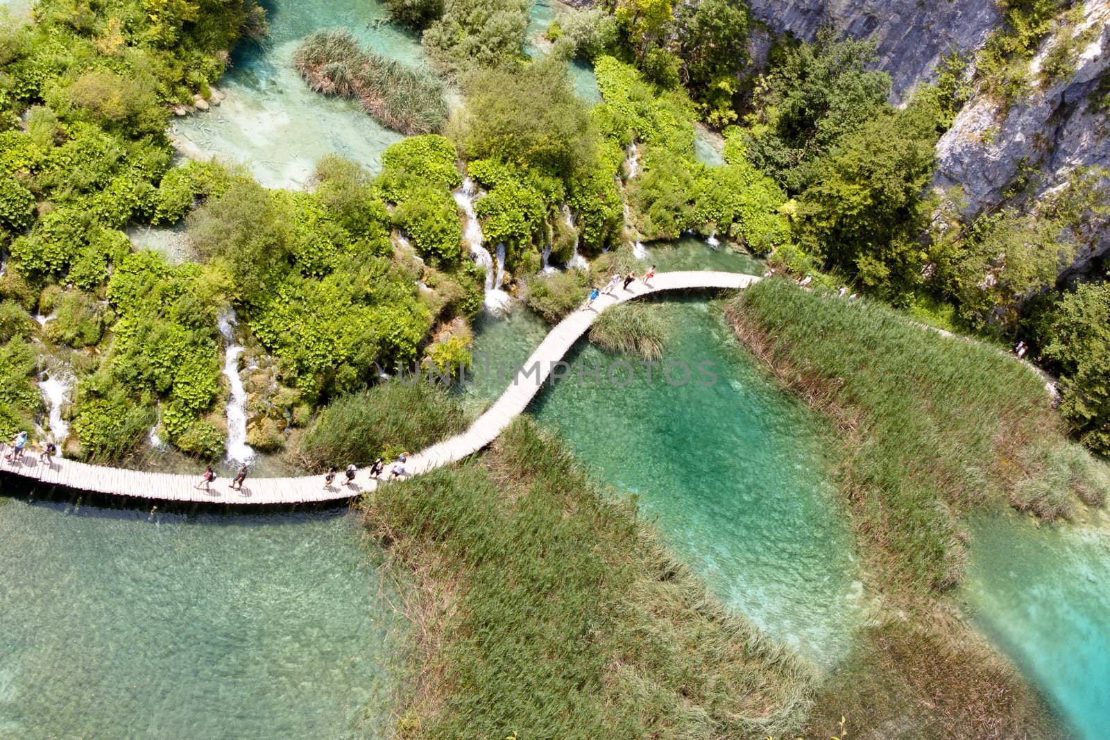 Aerial view on Plitvicka Lake - National Park, Croatia