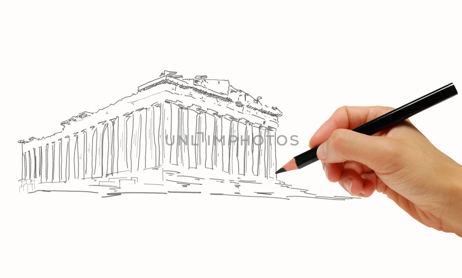 Greece Parthenon sketch  by rufous