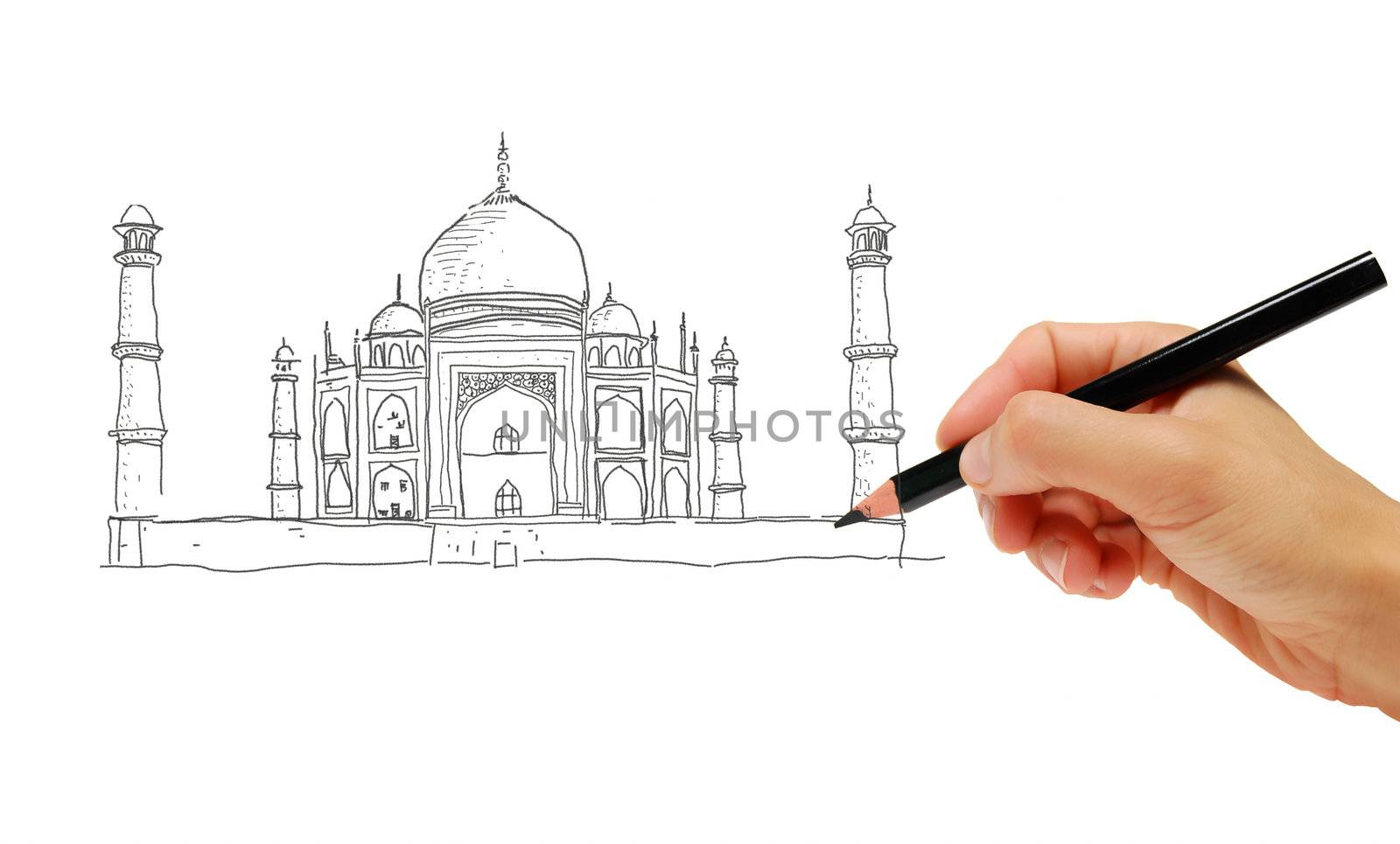 drawing of Taj Mahal