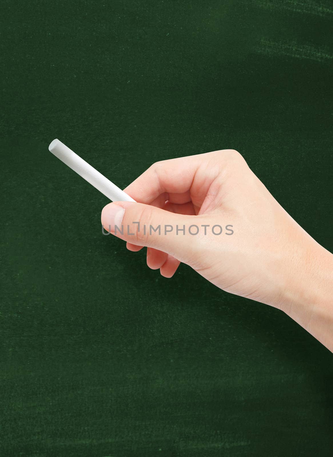 Hand with chalk by leeser