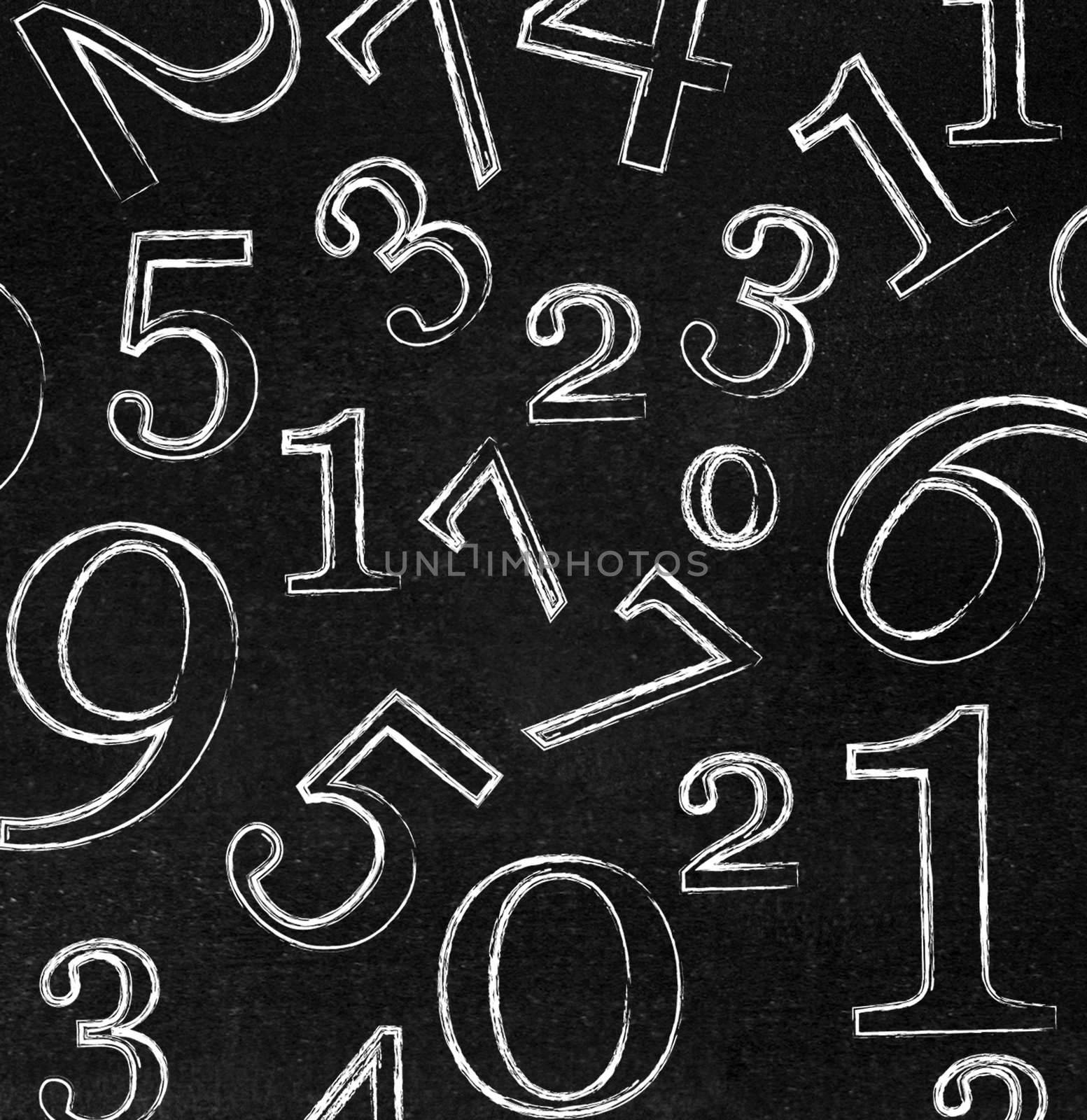 Numbers on blackboard