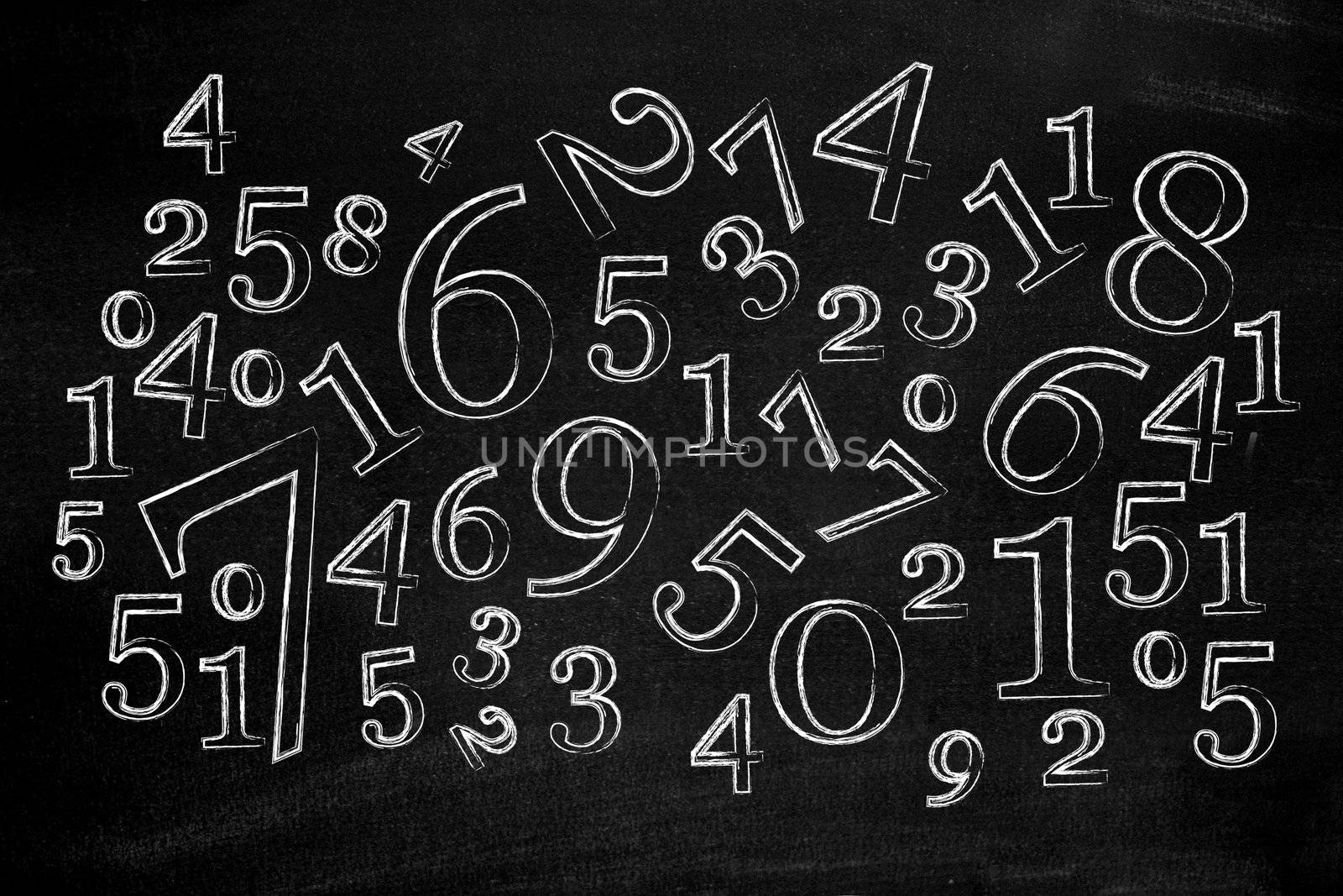 Numbers on blackboard by leeser