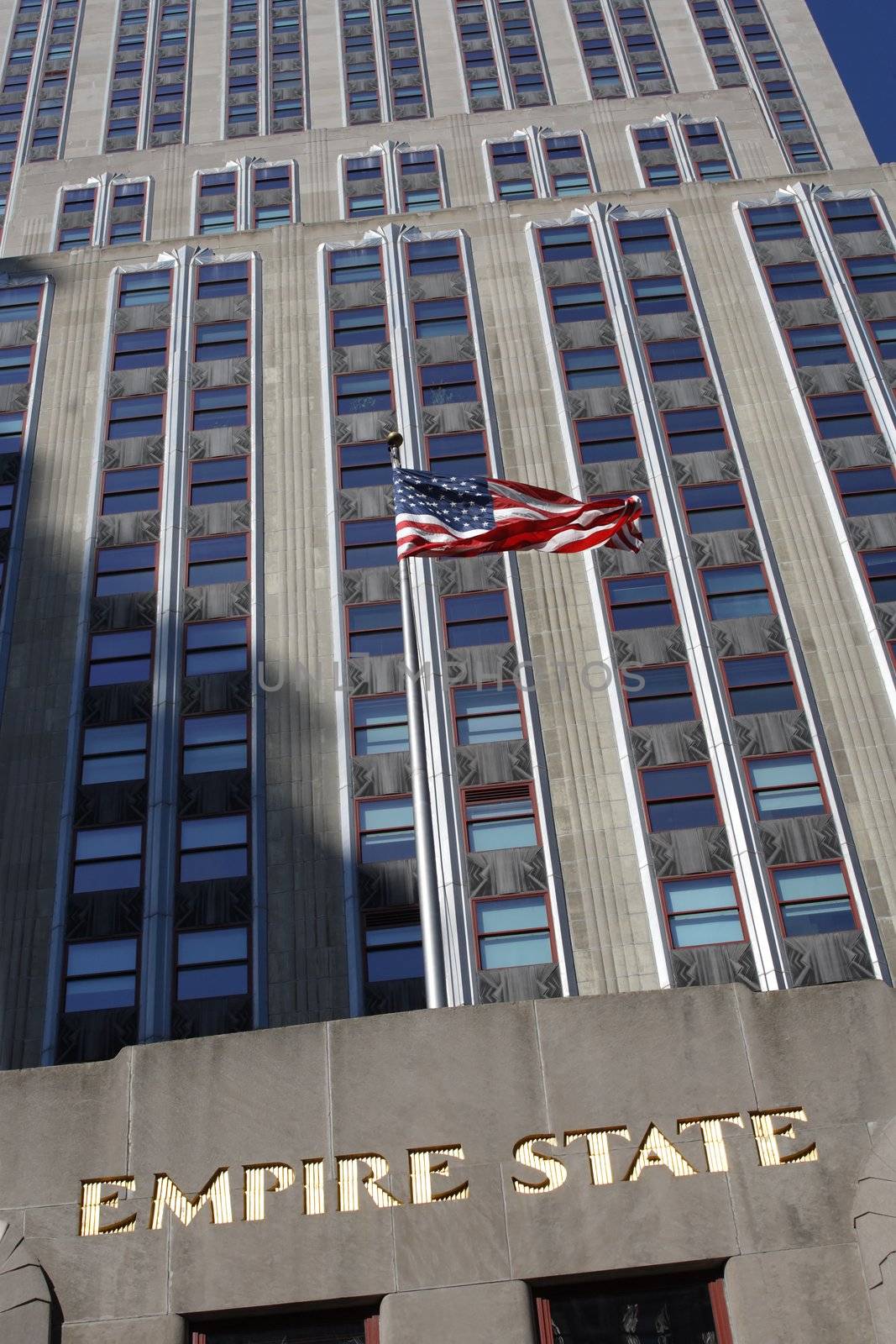 American flag and the Empire State Building by sumners