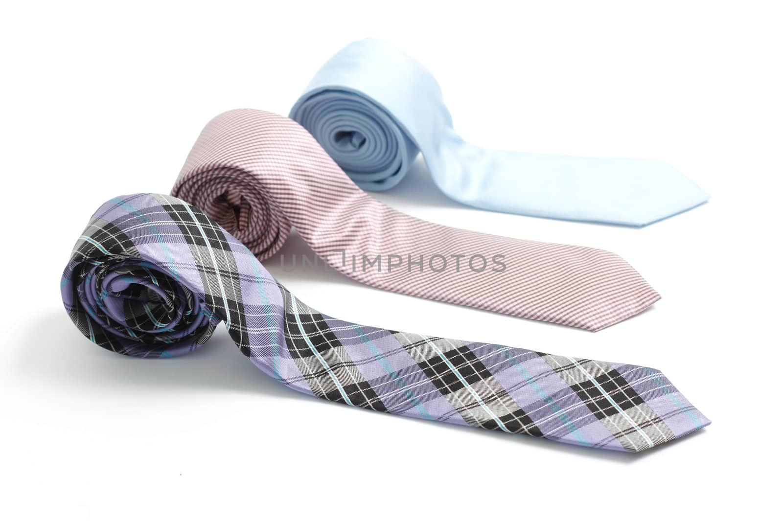 Ties isolated on white bg