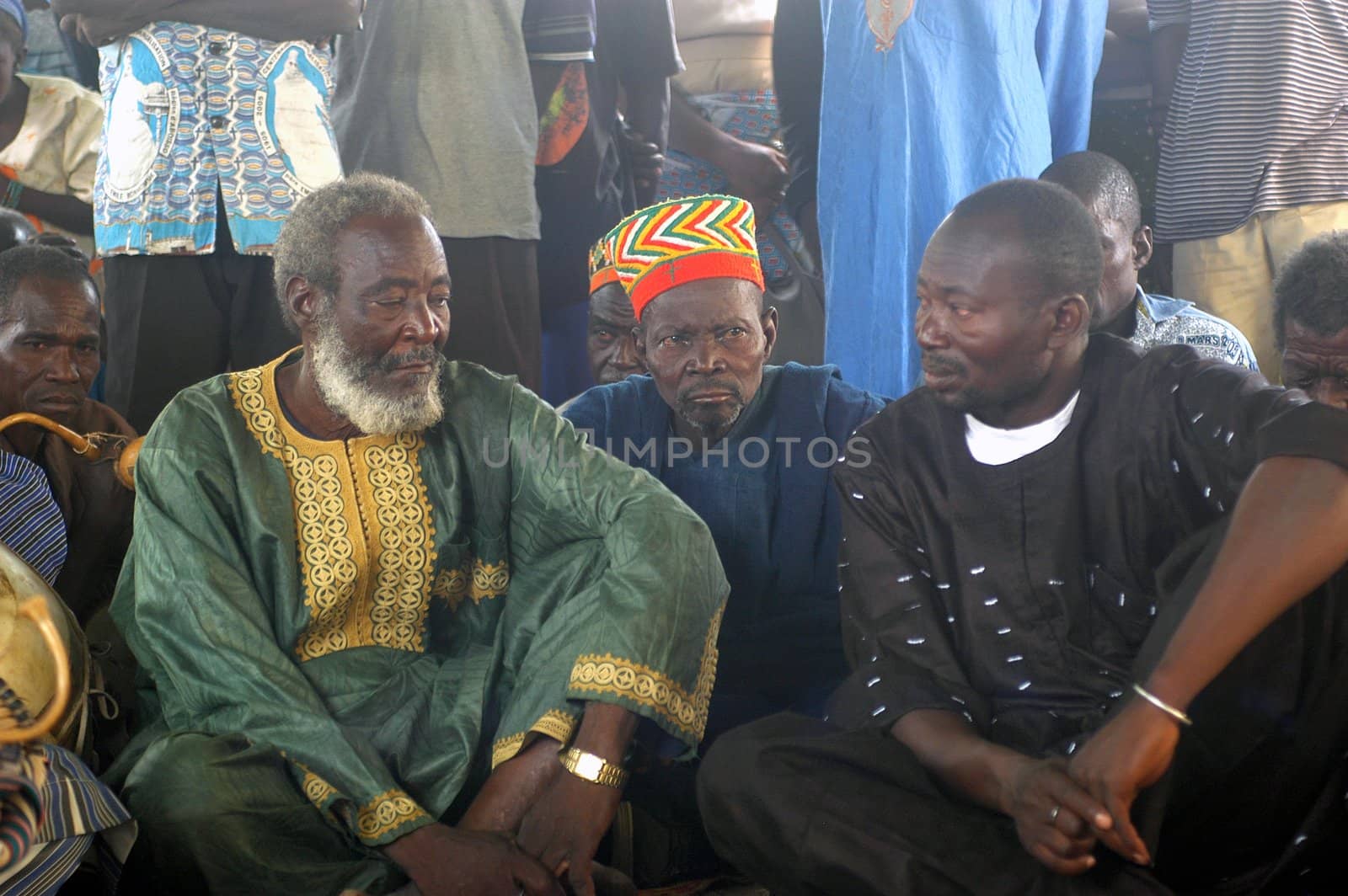 The festival of establishment of a usual chief in Burkina Faso Faso lasts three days. The usual chief succeeds his father deceased, it is always the groin of the family and always a man. It is a very rare event because a chief can be replaced only after his death. During establishment it is the festival and all the area is invited. This festival occurs to Kokemnour�, small village in the East of Burkina Faso Faso in the province of Kouritanga. These three days are punctuated of dance, meal and especially of traditional ceremonies African. The Chief is the King and can be established only by chiefs more important than him.                                