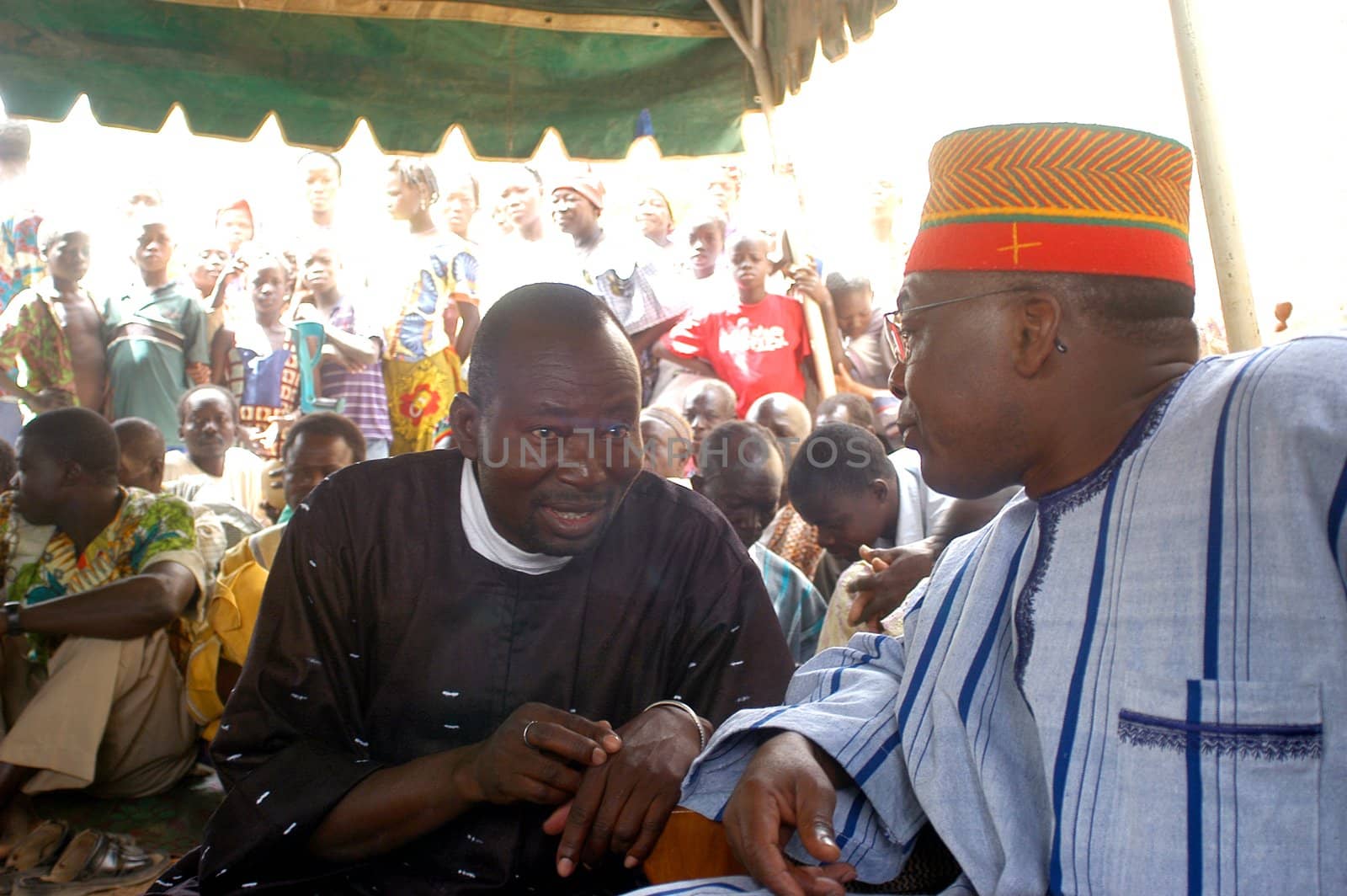 The festival of establishment of a usual chief in Burkina Faso Faso lasts three days. The usual chief succeeds his father deceased, it is always the groin of the family and always a man. It is a very rare event because a chief can be replaced only after his death. During establishment it is the festival and all the area is invited. This festival occurs to Kokemnour�, small village in the East of Burkina Faso Faso in the province of Kouritanga. These three days are punctuated of dance, meal and especially of traditional ceremonies African. The Chief is the King and can be established only by chiefs more important than him.                                