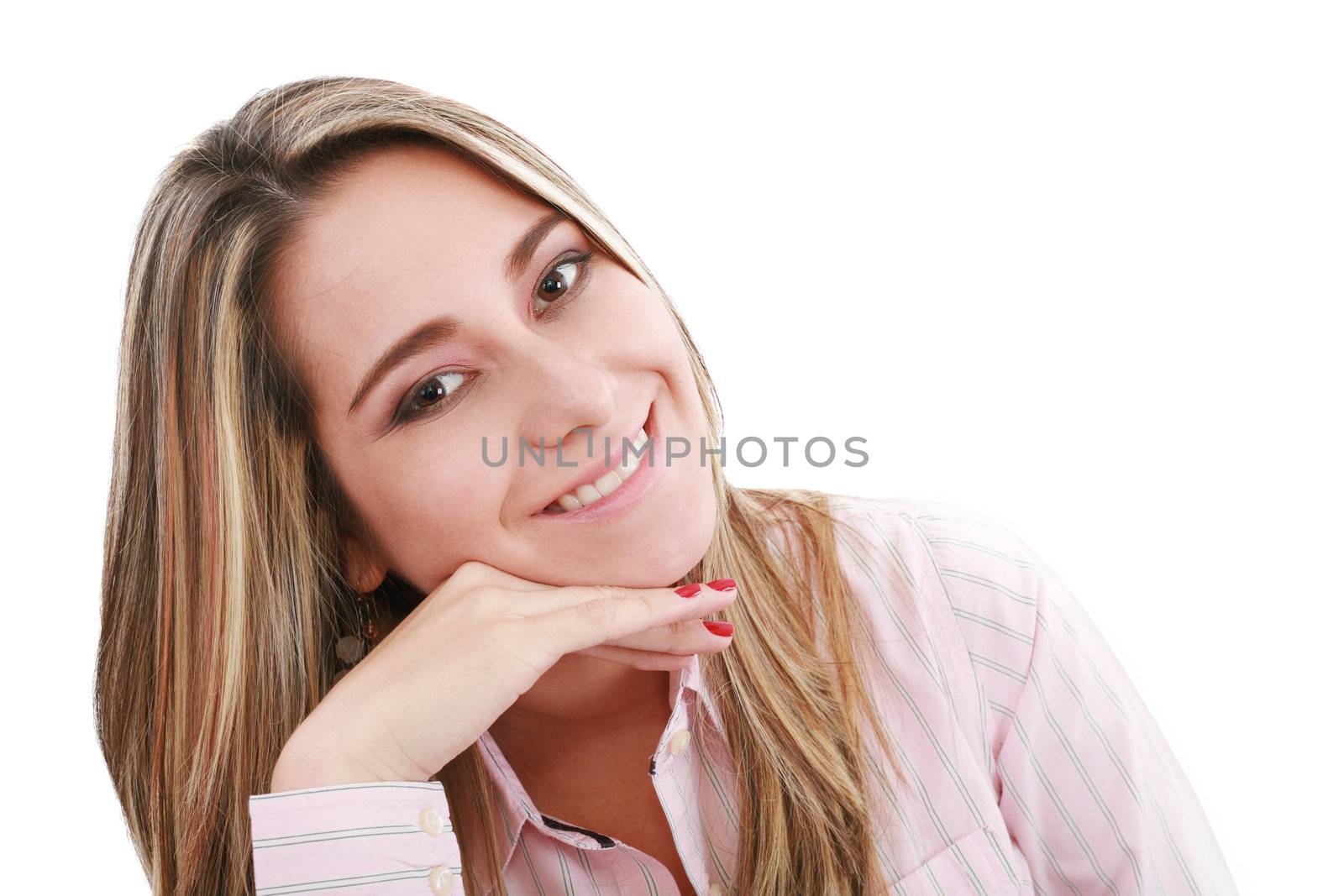 Portrait of a beautiful business woman smiling by dacasdo