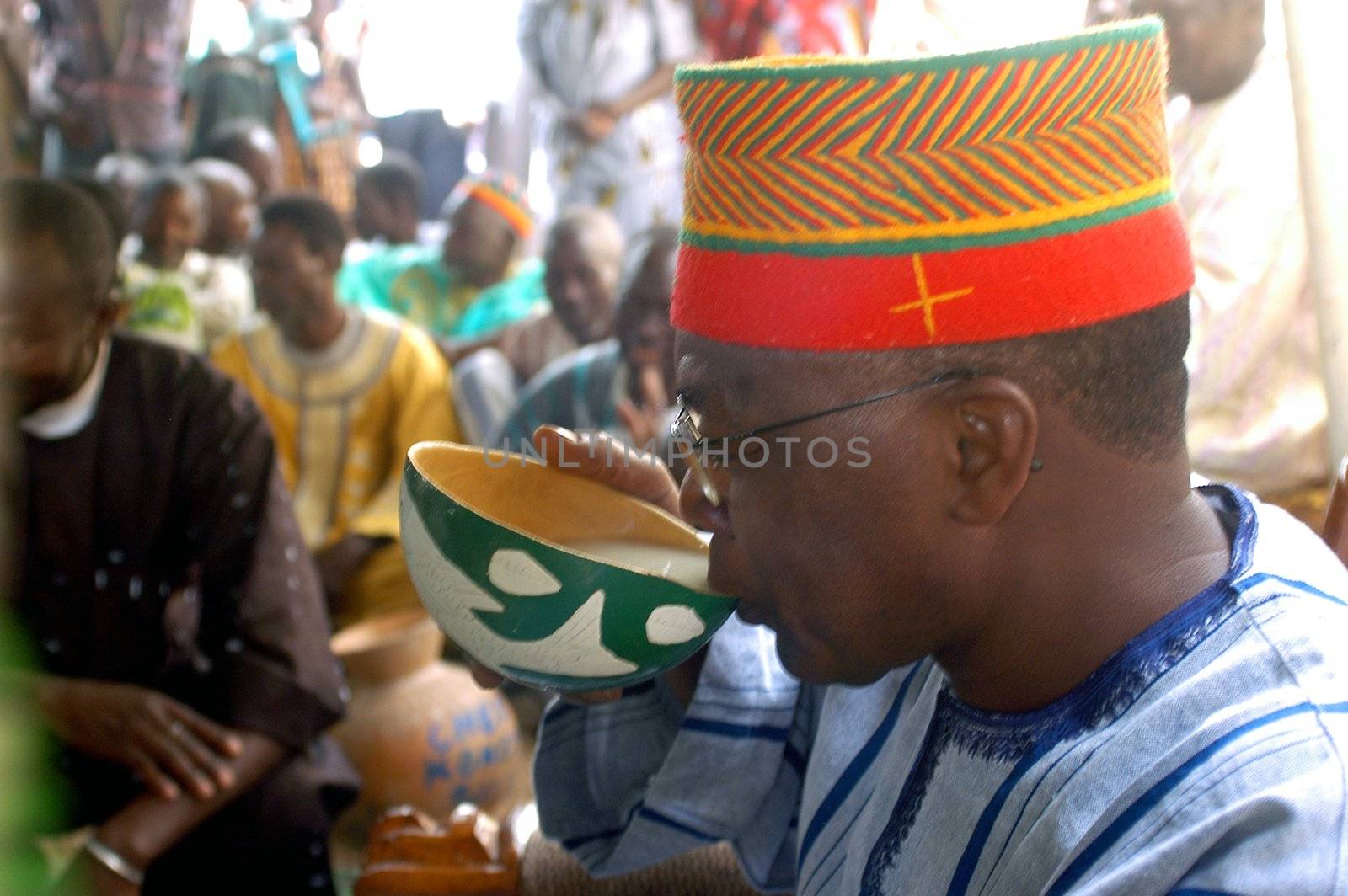 The festival of establishment of a usual chief in Burkina Faso Faso lasts three days. The usual chief succeeds his father deceased, it is always the groin of the family and always a man. It is a very rare event because a chief can be replaced only after his death. During establishment it is the festival and all the area is invited. This festival occurs to Kokemnour�, small village in the East of Burkina Faso Faso in the province of Kouritanga. These three days are punctuated of dance, meal and especially of traditional ceremonies African. The Chief is the King and can be established only by chiefs more important than him.                                