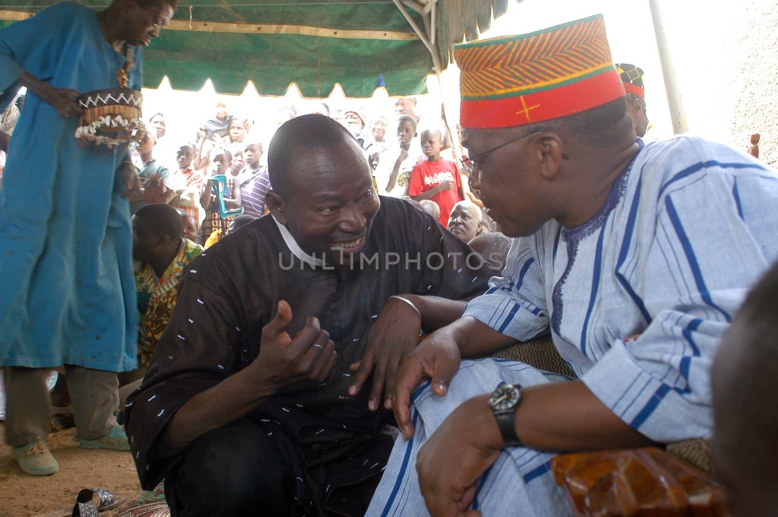 The festival of establishment of a usual chief in Burkina Faso Faso lasts three days. The usual chief succeeds his father deceased, it is always the groin of the family and always a man. It is a very rare event because a chief can be replaced only after his death. During establishment it is the festival and all the area is invited. This festival occurs to Kokemnour�, small village in the East of Burkina Faso Faso in the province of Kouritanga. These three days are punctuated of dance, meal and especially of traditional ceremonies African. The Chief is the King and can be established only by chiefs more important than him.                                