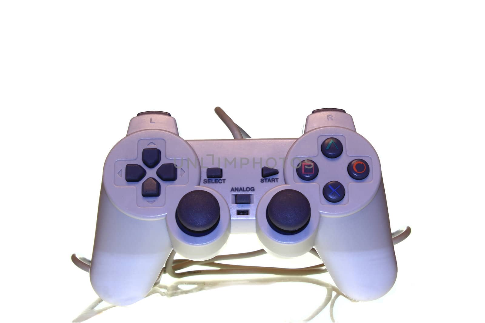 a grey joystick on the white background