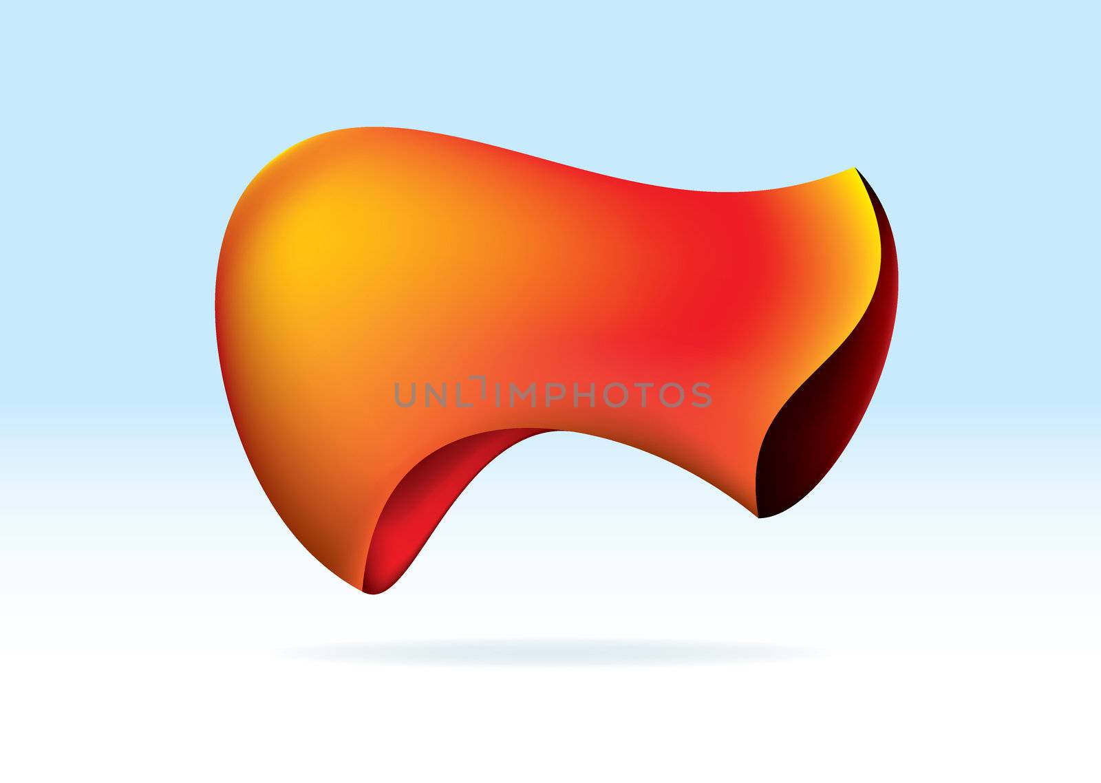 Abstract orange organic shape icon with copy space