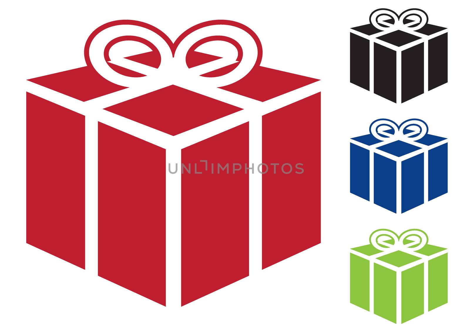 Web icon for gift or present in simple colours