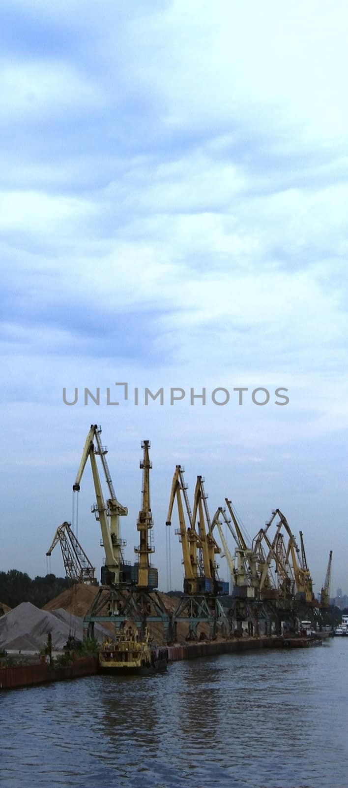 an urban landscape in the evening