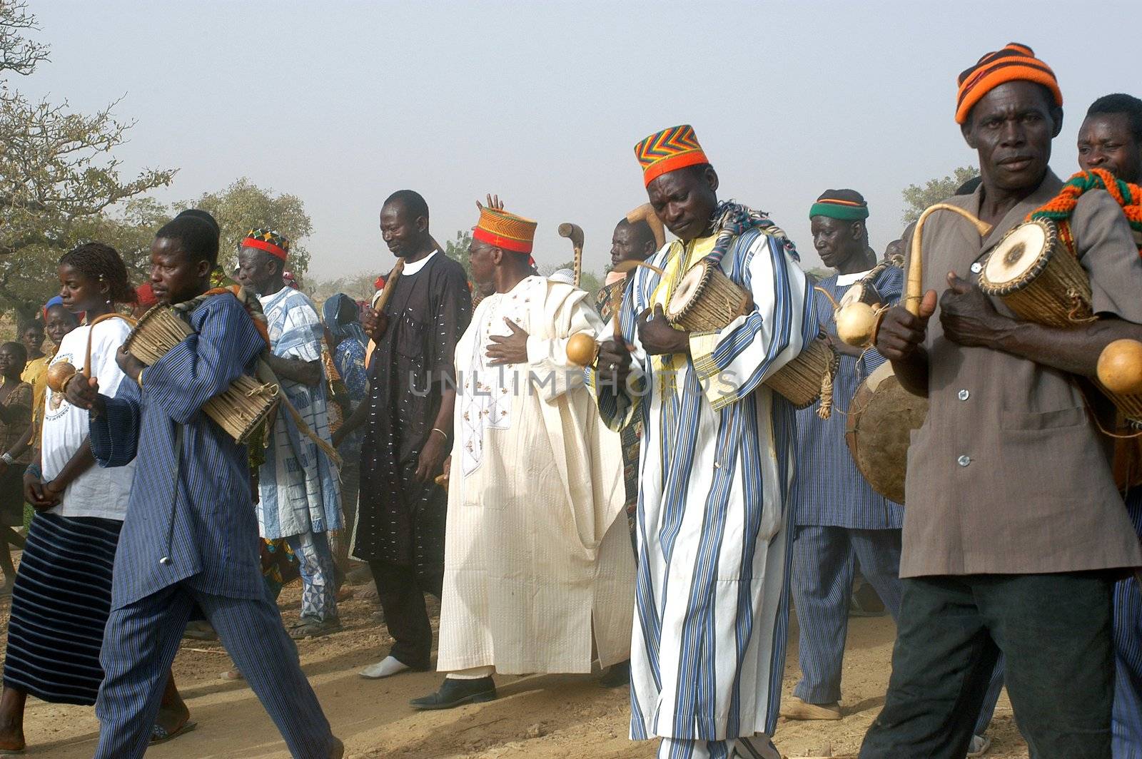 The festival of establishment of a usual chief in Burkina Faso Faso lasts three days. The usual chief succeeds his father deceased, it is always the groin of the family and always a man. It is a very rare event because a chief can be replaced only after his death. During establishment it is the festival and all the area is invited. This festival occurs to Kokemnour�, small village in the East of Burkina Faso Faso in the province of Kouritanga. These three days are punctuated of dance, meal and especially of traditional ceremonies African. The Chief is the King and can be established only by chiefs more important than him.                                