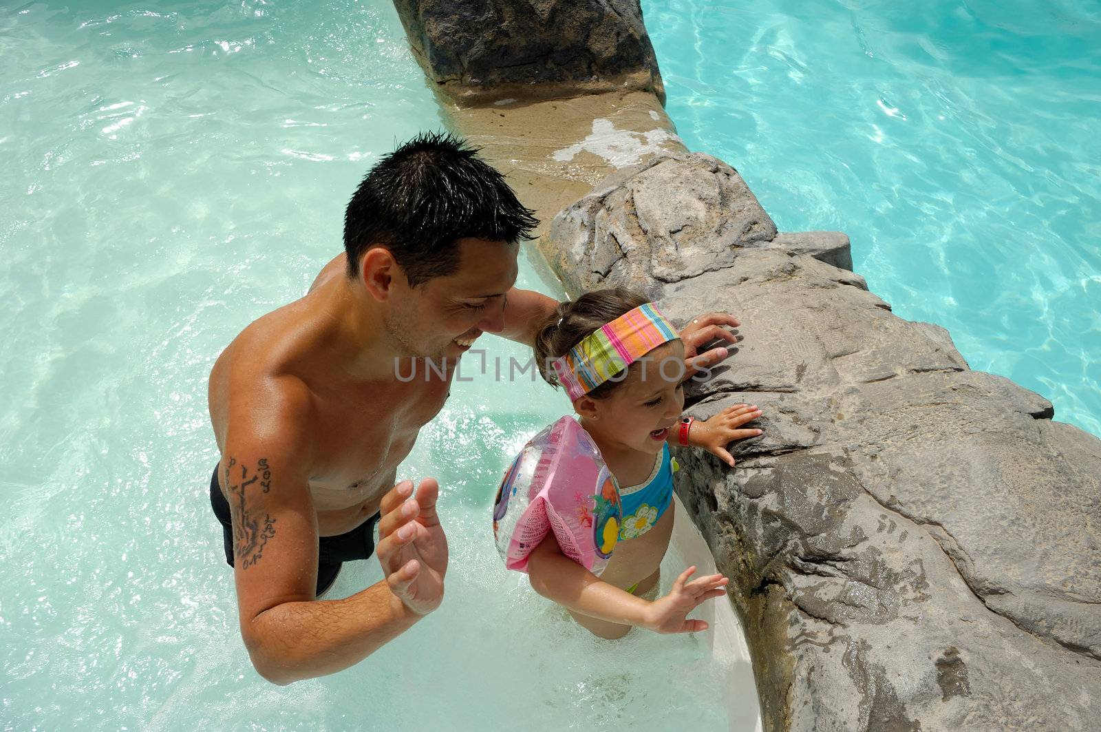 Happy father and daughter by cfoto