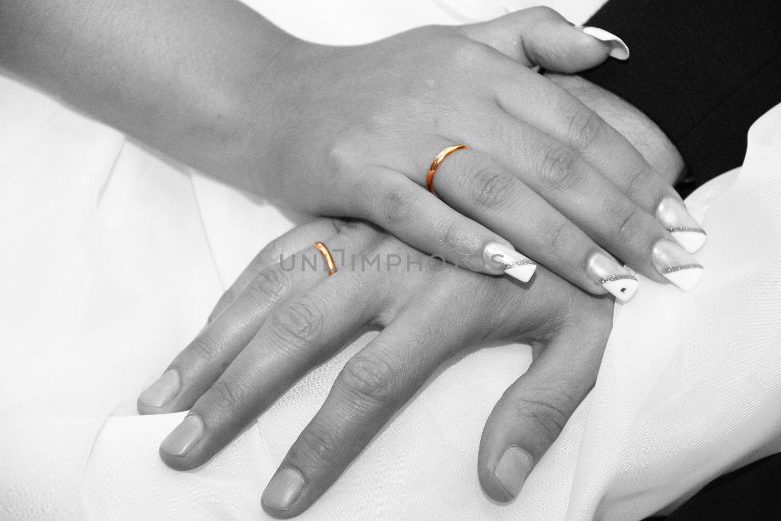 groom bride hand nails pedicure Rings gold