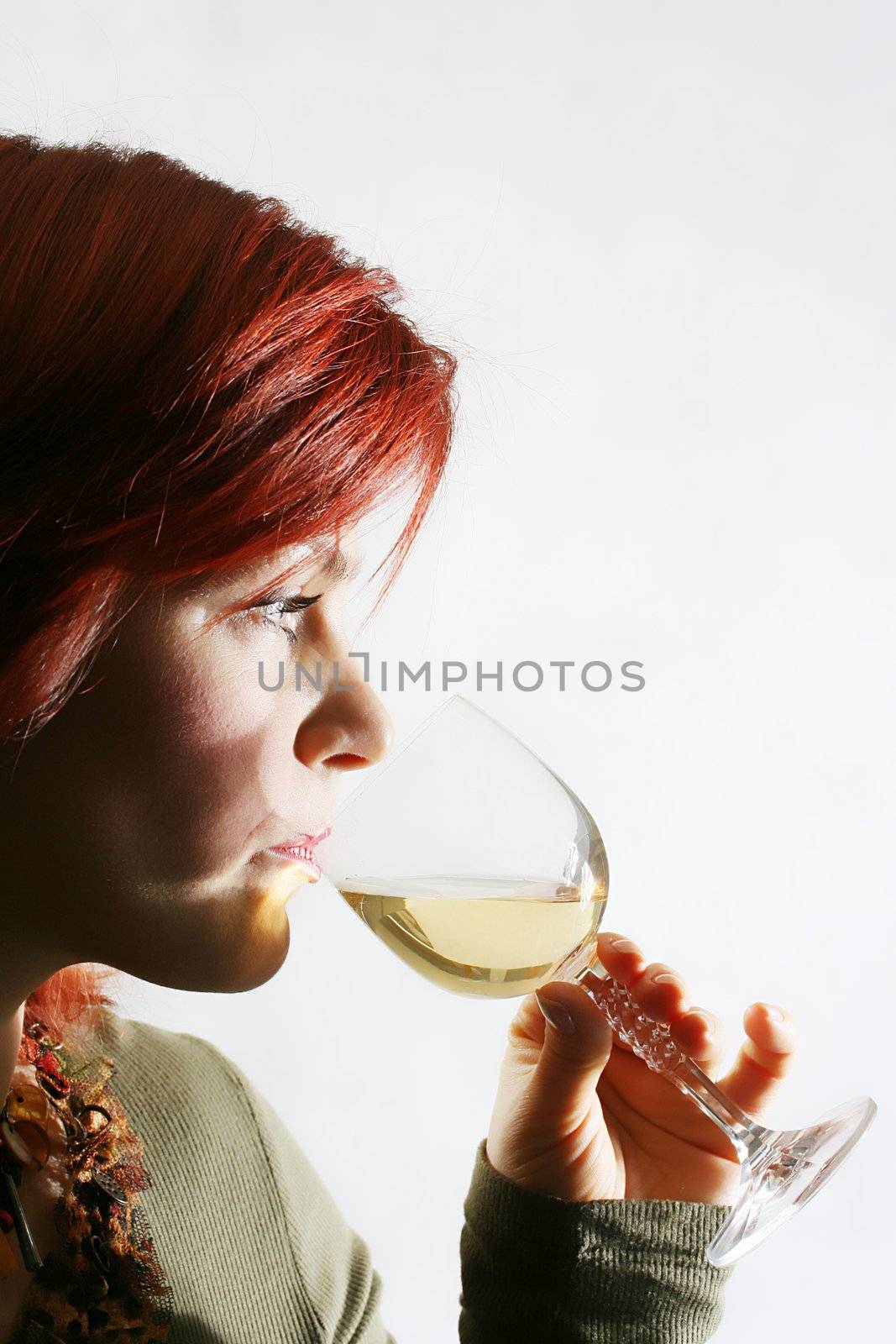 adults females with wines white drinking hair