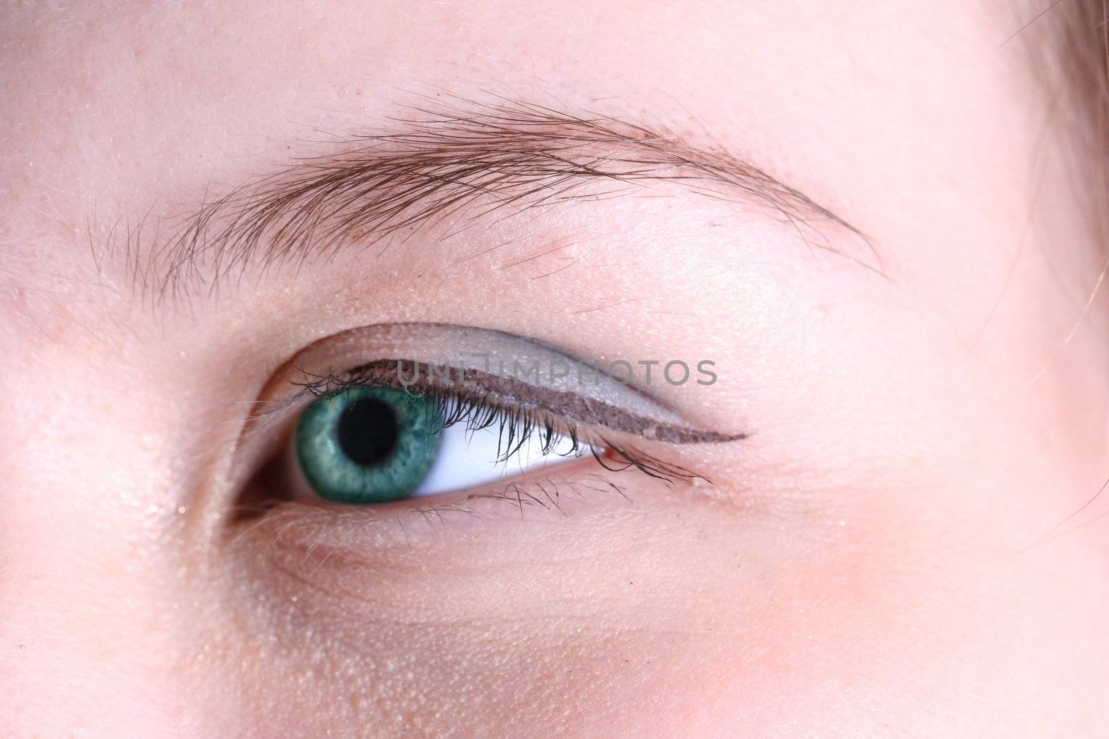  long skin beautiful blue macro eye closeup