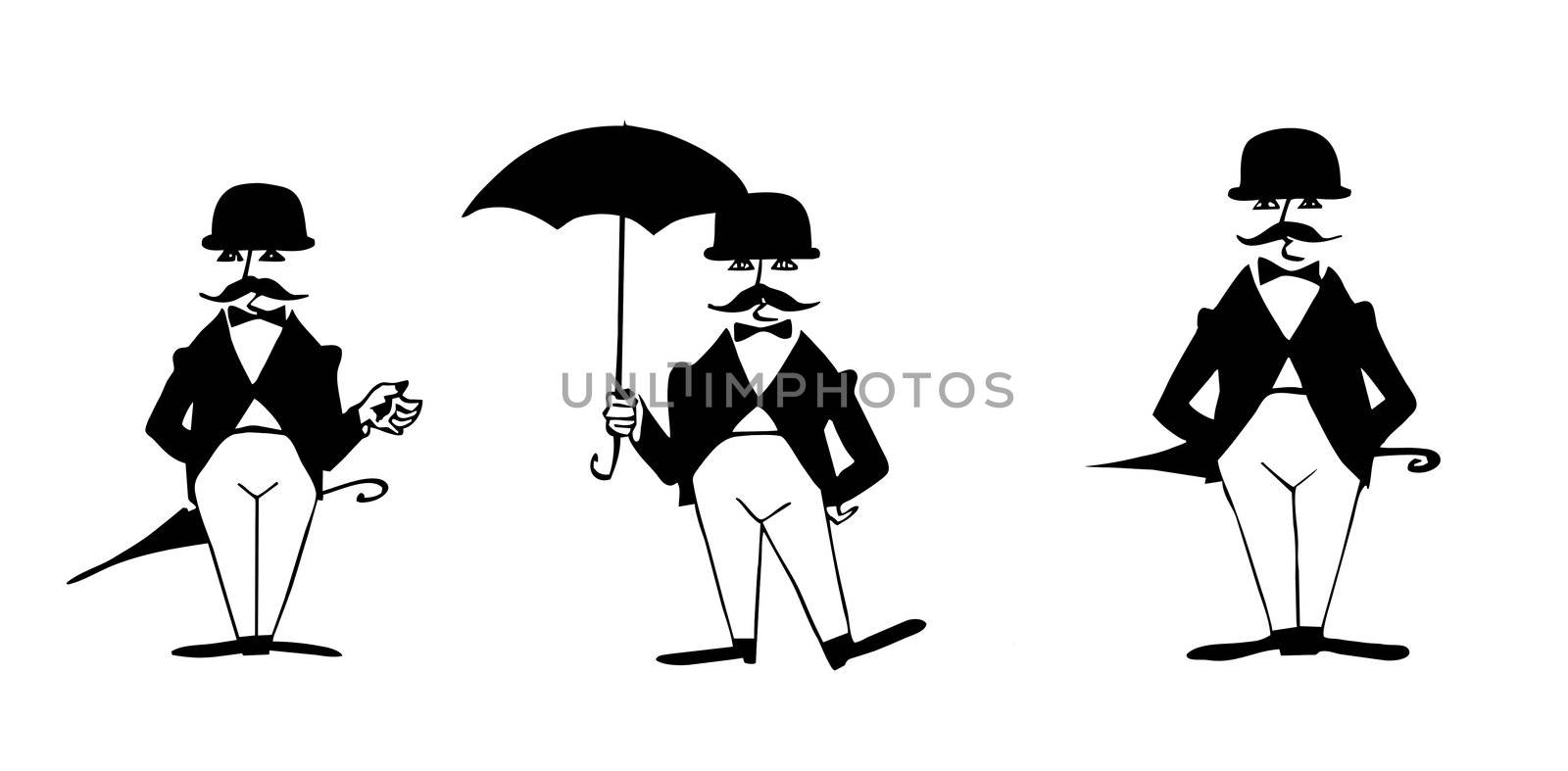 vector drawing of the gentleman on white background by basel101658